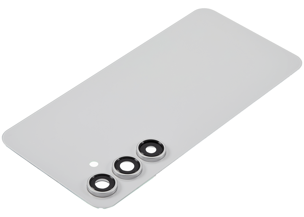Backcover Glass mit Camera Lens für Samsung Galaxy S24 FE (ohne Logo) (Aftermarket Plus) (Grau)
