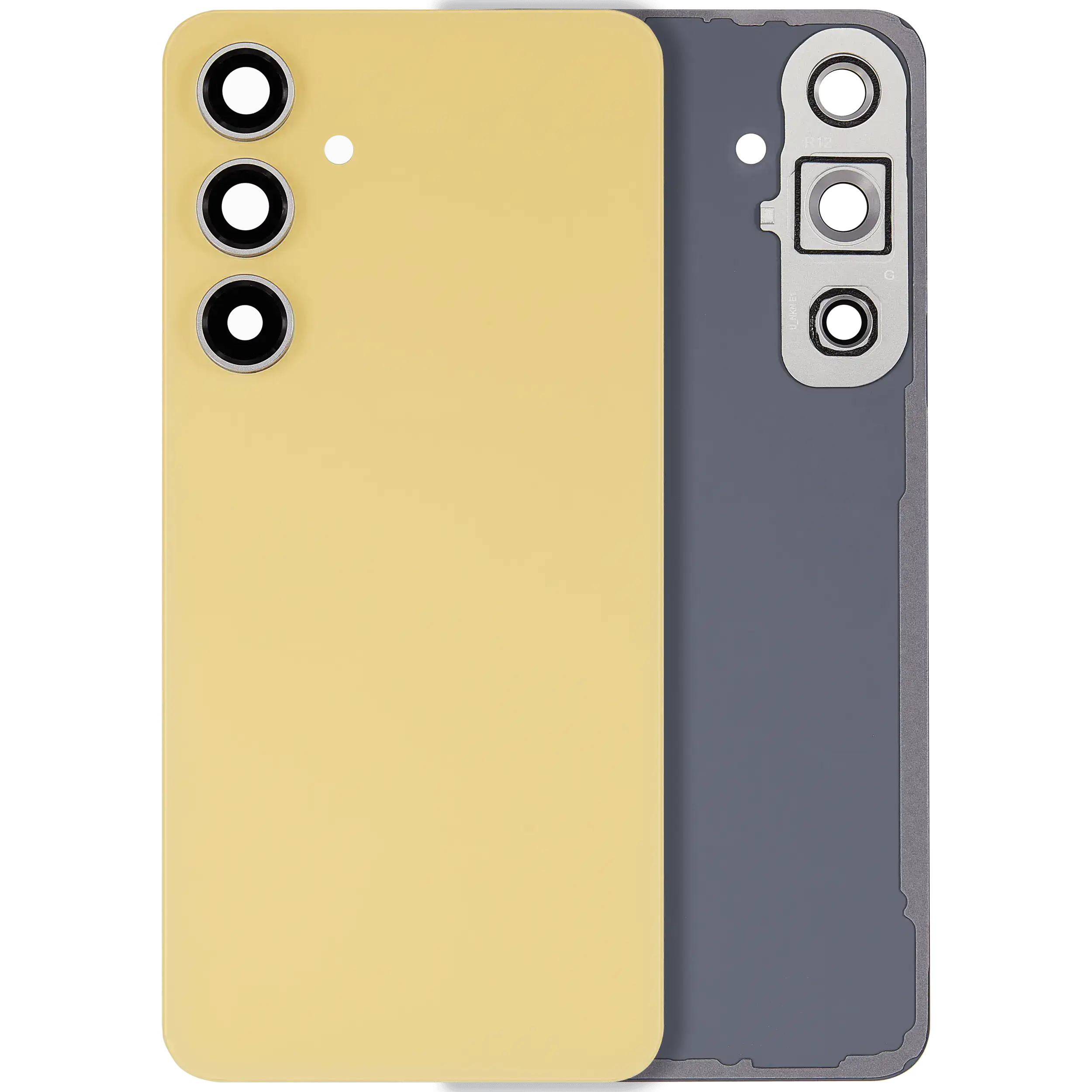 Backcover Glass mit Camera Lens für Samsung Galaxy S24 FE (ohne Logo) (Aftermarket Plus) (Gelb)