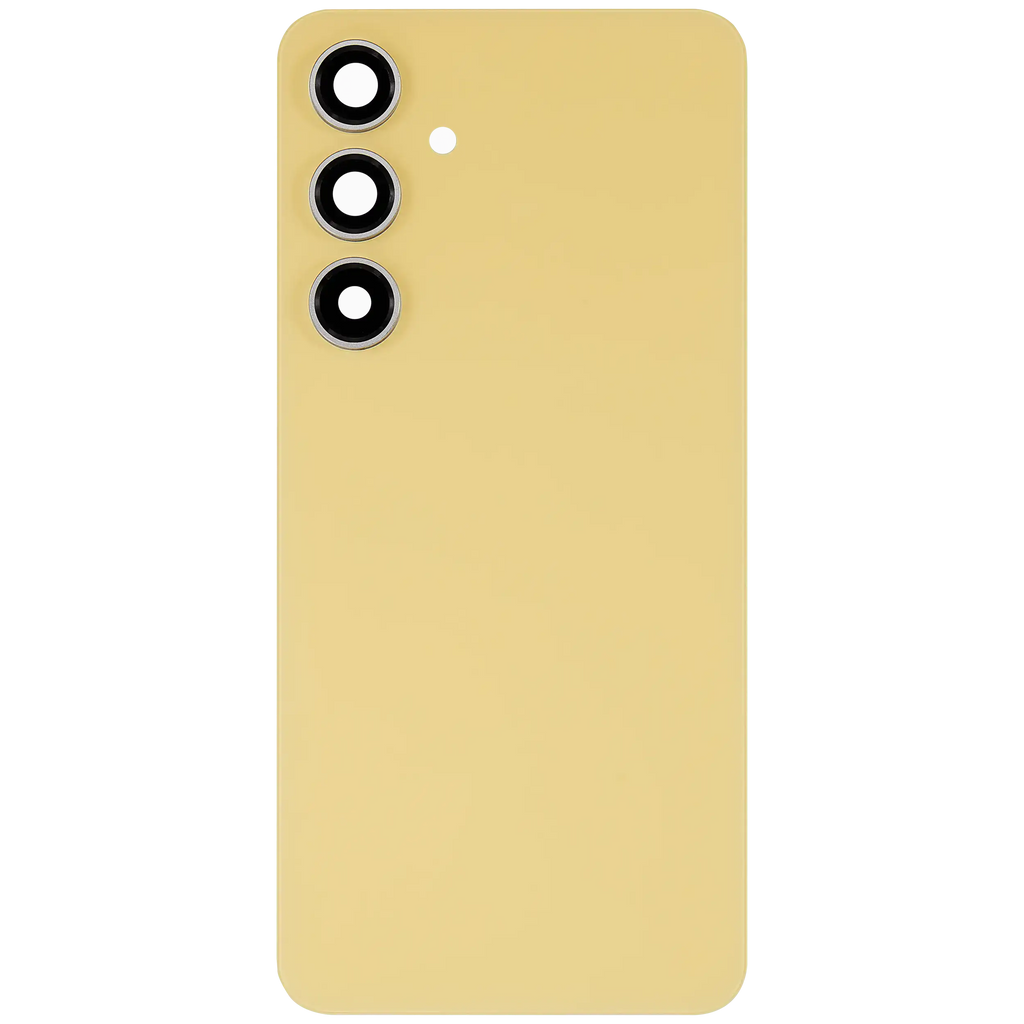 Backcover Glass mit Camera Lens für Samsung Galaxy S24 FE (ohne Logo) (Aftermarket Plus) (Gelb)