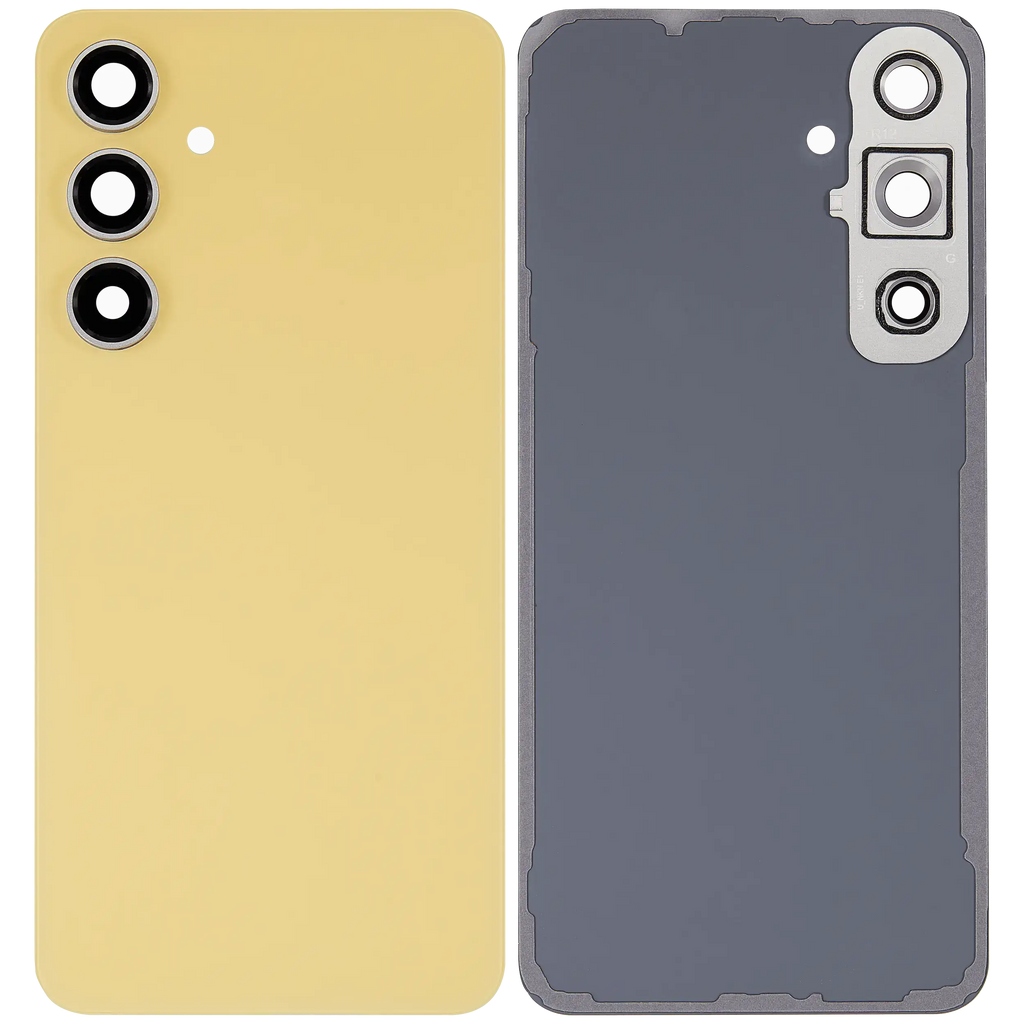 Backcover Glass mit Camera Lens für Samsung Galaxy S24 FE (ohne Logo) (Aftermarket Plus) (Gelb)
