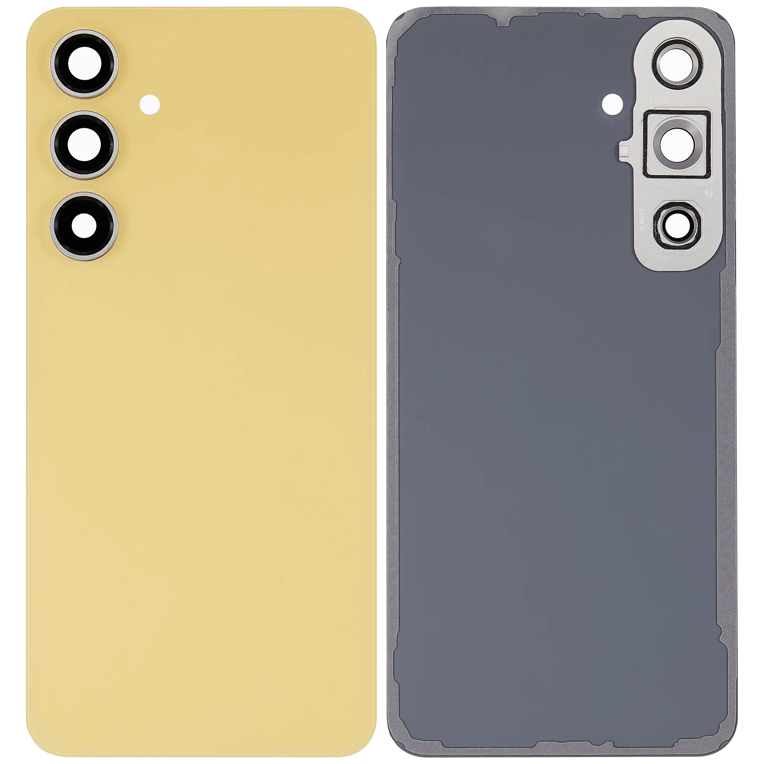 Backcover Glass mit Camera Lens für Samsung Galaxy S24 FE (ohne Logo) (Aftermarket Plus) (Gelb)