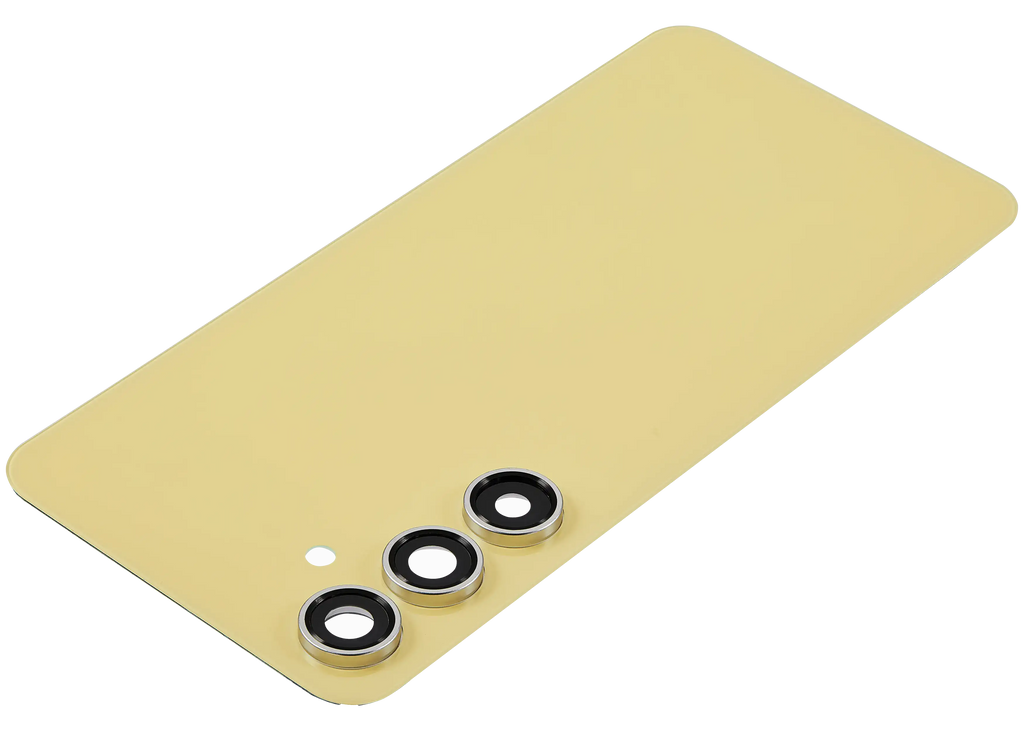 Backcover Glass mit Camera Lens für Samsung Galaxy S24 FE (ohne Logo) (Aftermarket Plus) (Gelb)