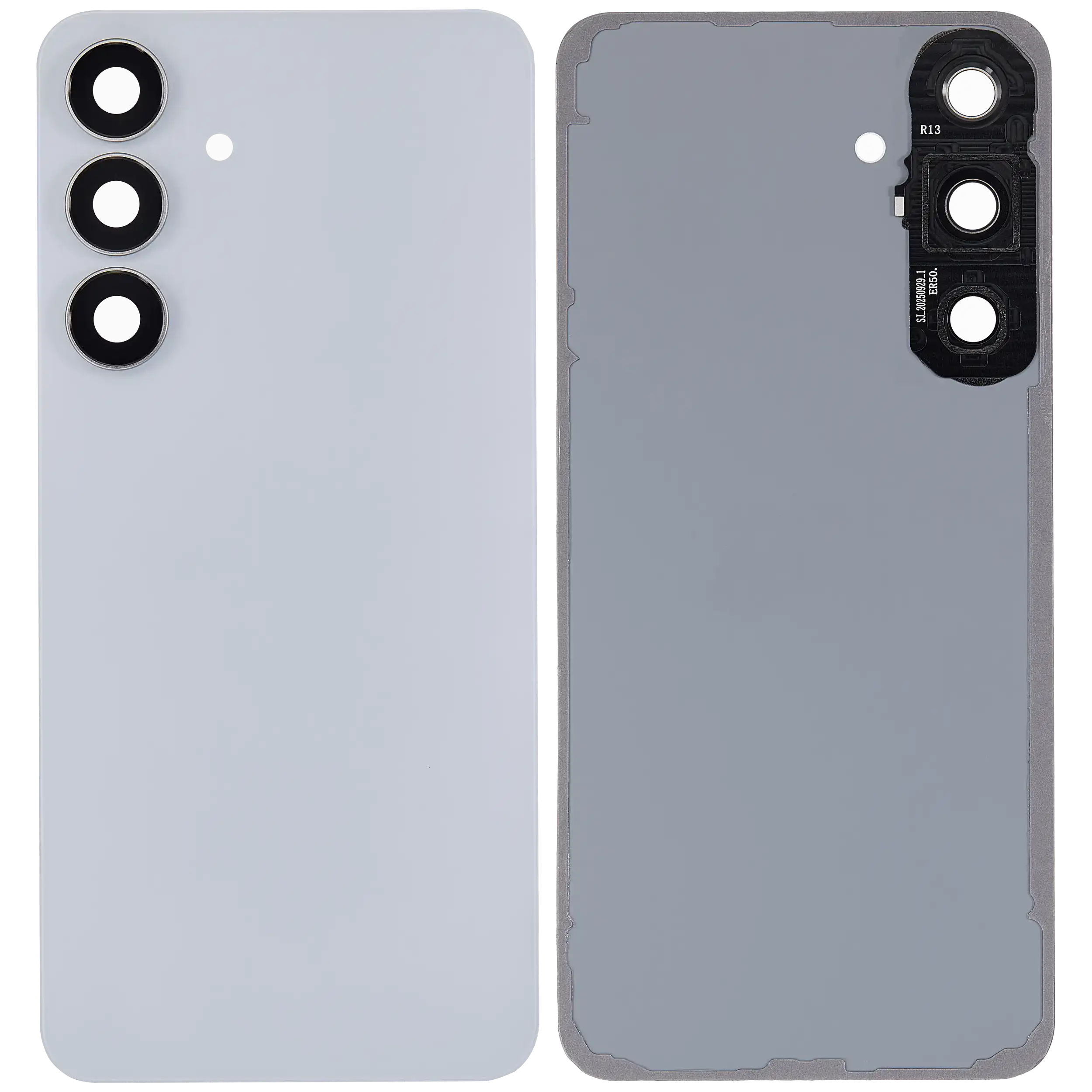 Backcover Glass mit Camera Lens für Samsung Galaxy S25 FE (ohne Logo) (Aftermarket Plus) (Icyblue)