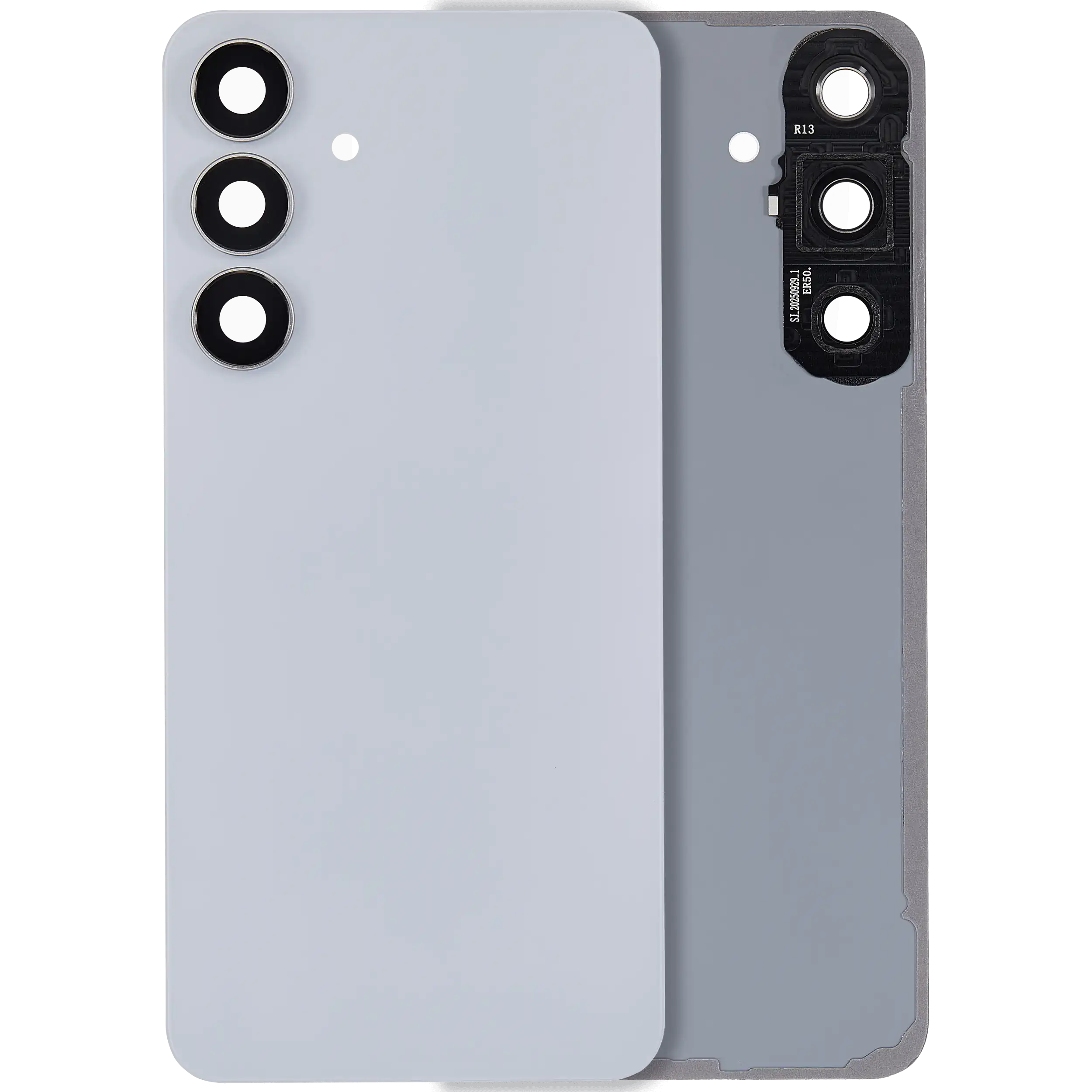 Backcover Glass mit Camera Lens für Samsung Galaxy S25 FE (ohne Logo) (Aftermarket Plus) (Icyblue)