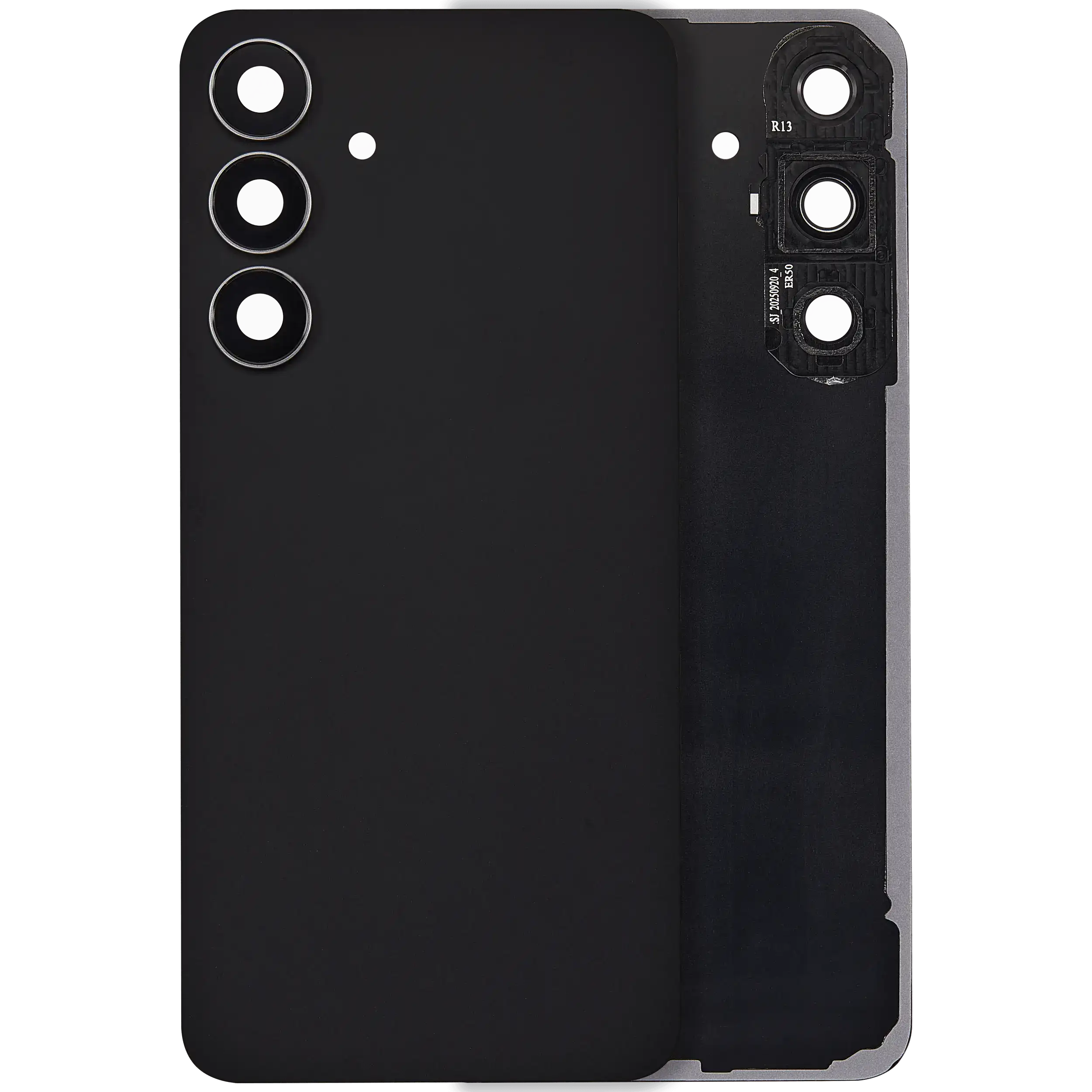 Backcover Glass mit Camera Lens für Samsung Galaxy S25 FE (ohne Logo) (Aftermarket Plus) (Jetblack)