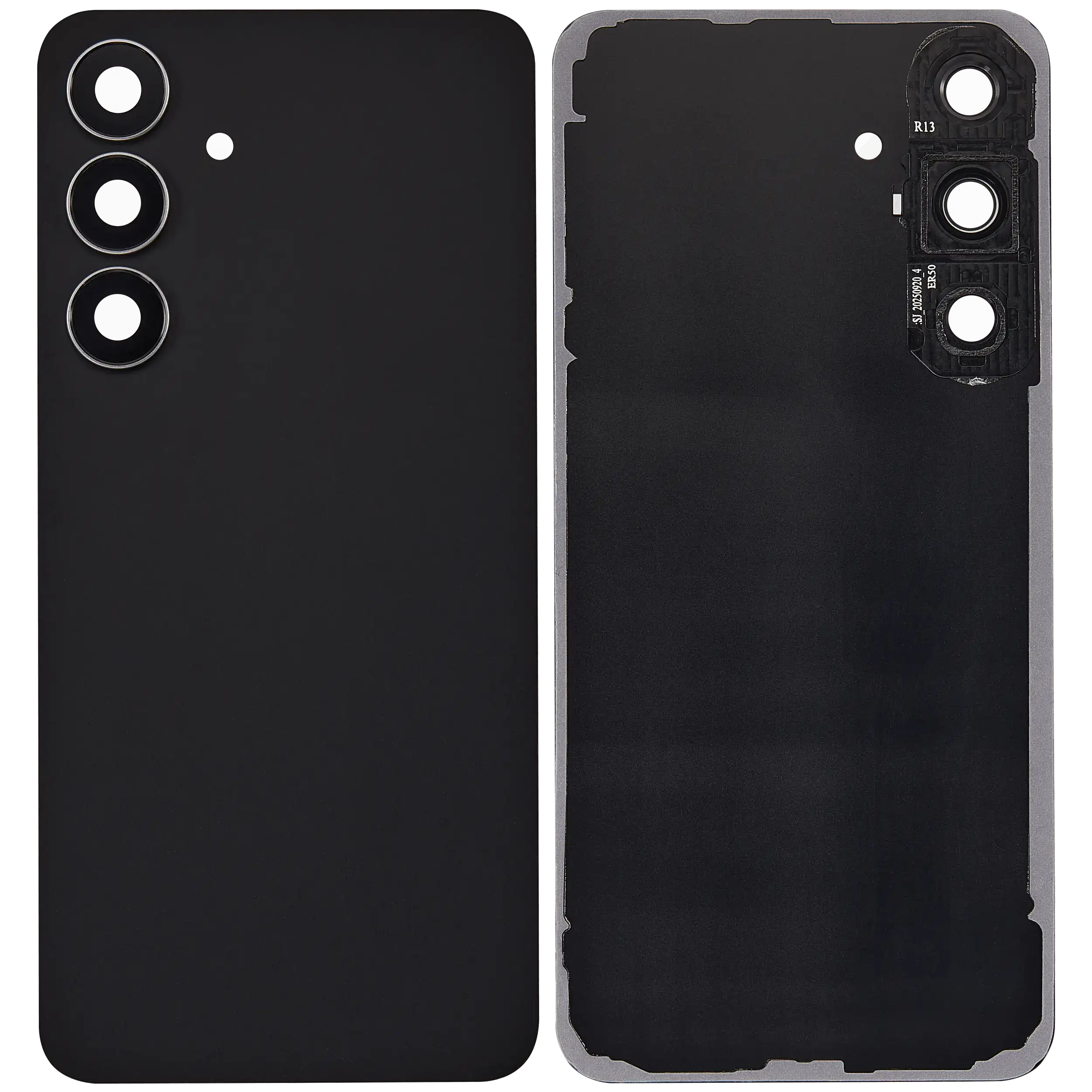 Backcover Glass mit Camera Lens für Samsung Galaxy S25 FE (ohne Logo) (Aftermarket Plus) (Jetblack)