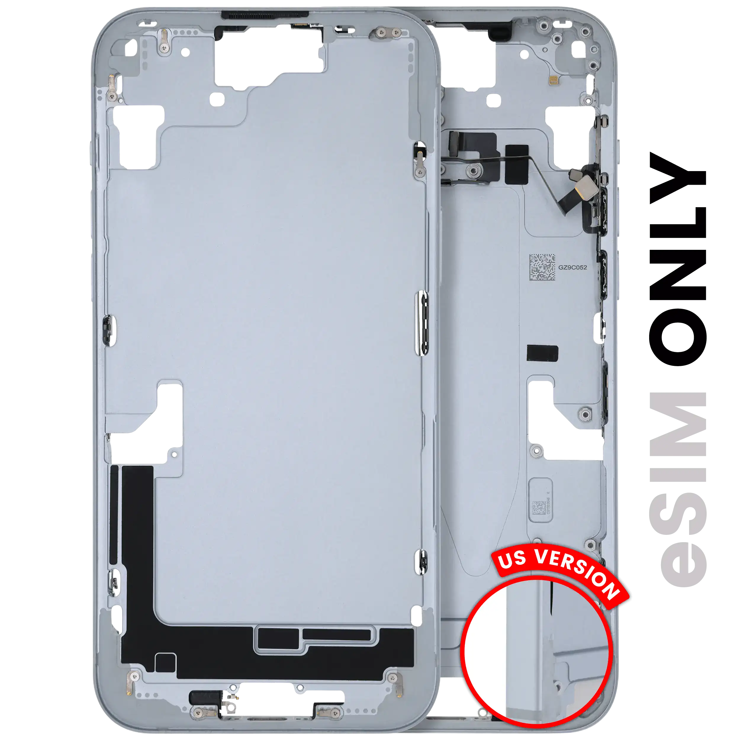 Backcover/Rahmen mit Kleinteilen für iPhone 15 Plus OEM B Blau
