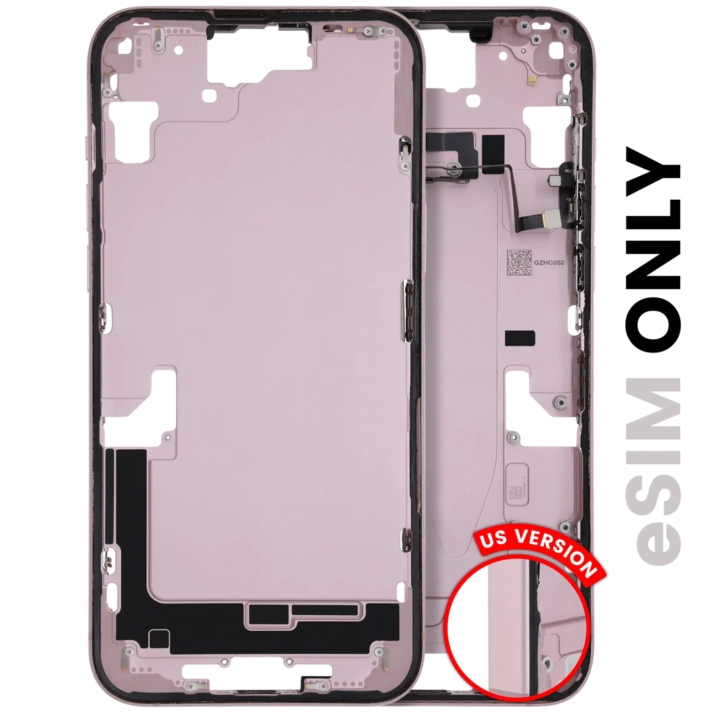 Midframe/Frame with Small Parts for iPhone 15 Plus (US Version) (Used OEM Disassembly, Grade C) (Pink)
