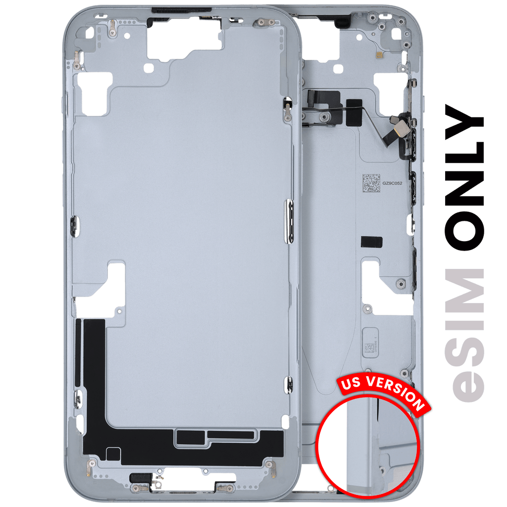 Midframe/Frame with Small Parts for iPhone 15 Plus (US Version) (Used OEM Pull, Grade A) (Blue)