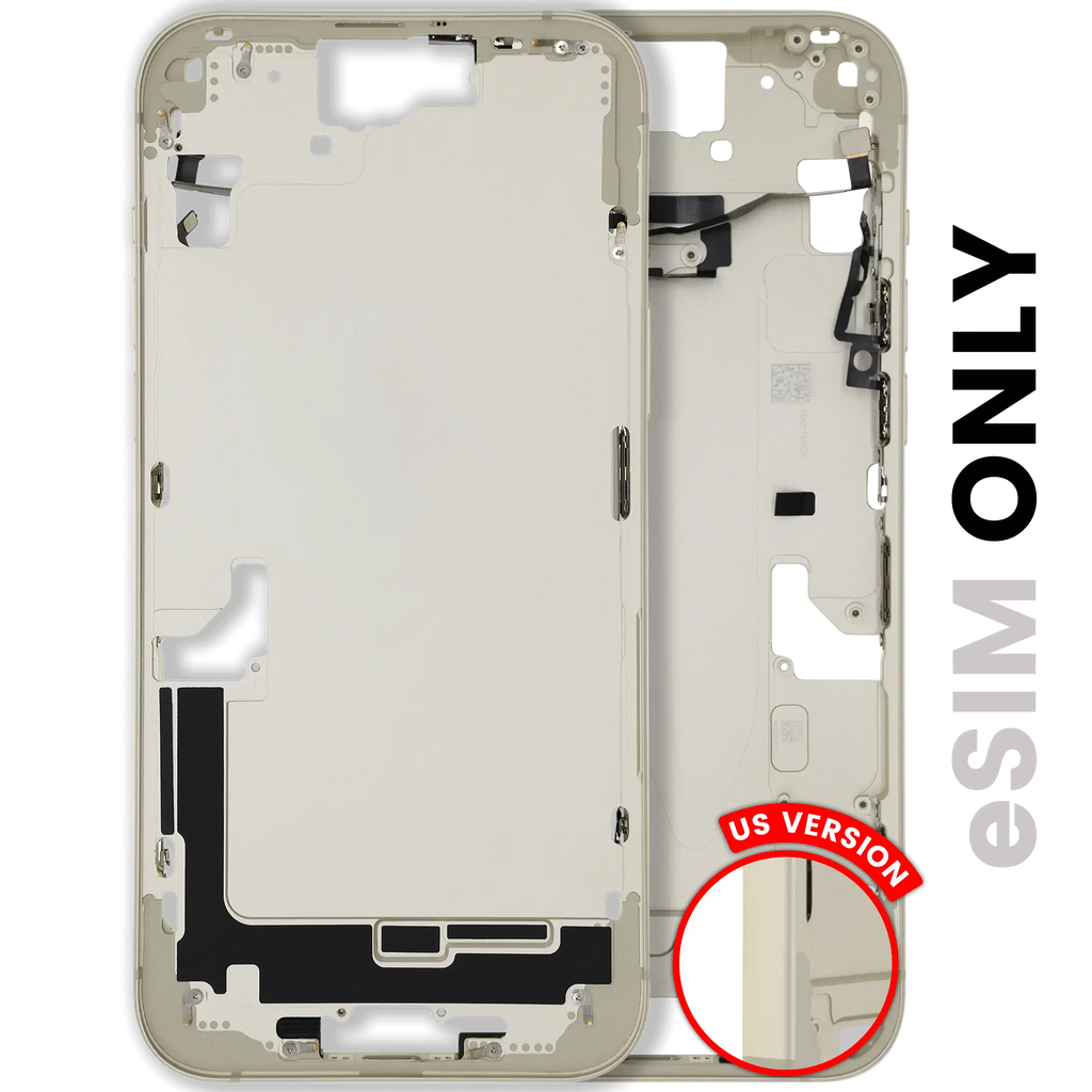 Midframe/Frame with Small Parts for iPhone 15 Plus (US Version), Yellow, Used OEM Pull, Grade A