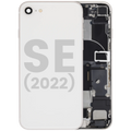 Back Cover with Pre-Installed Charging Port Flex and Small Parts for iPhone SE (2022) (Used OEM Pull, Grade A, Starlight)