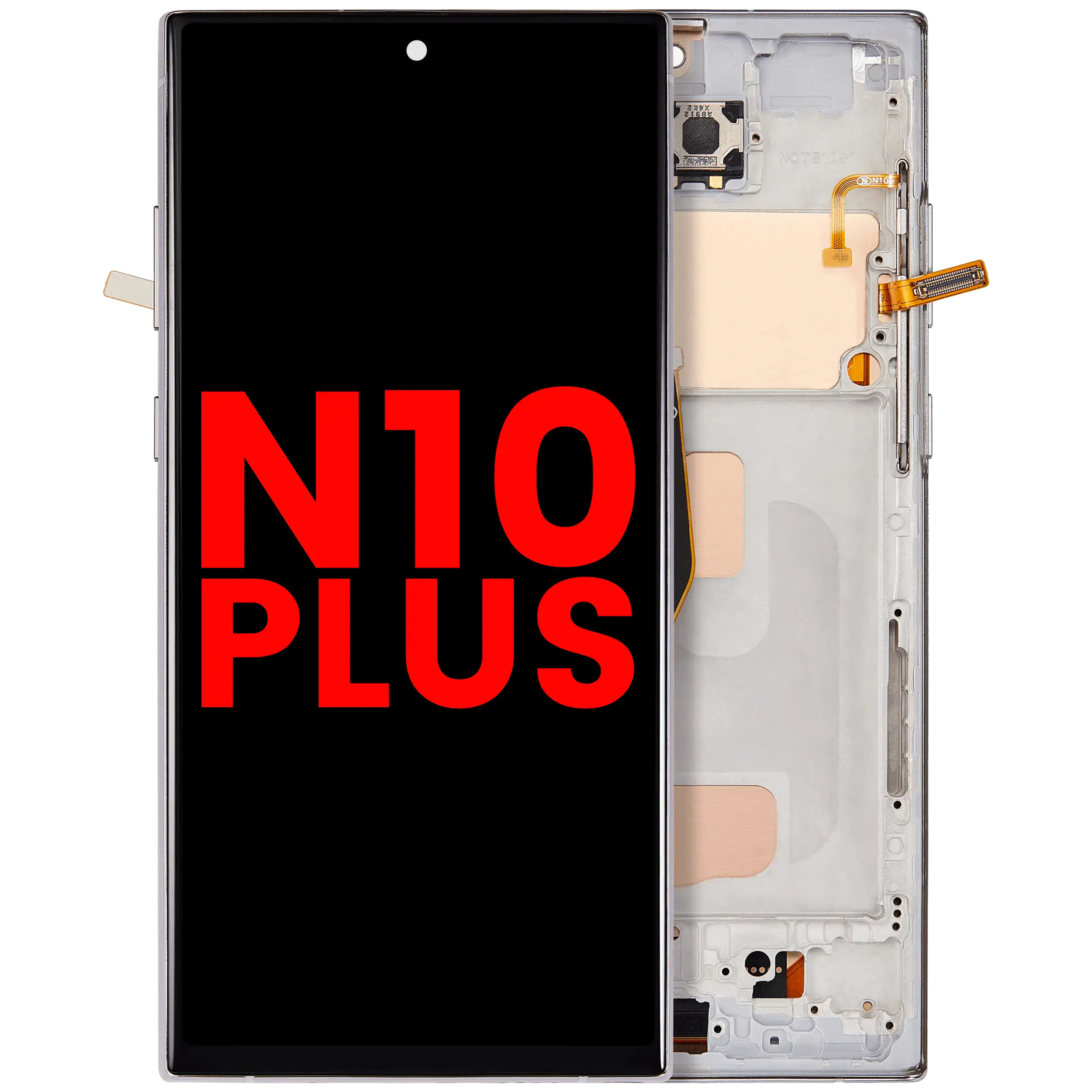 LCD Display with Frame (No Fingerprint Sensor) for Samsung Galaxy Note 10 Plus (Aftermarket Plus: Incell) (Aura Glow / Silver)