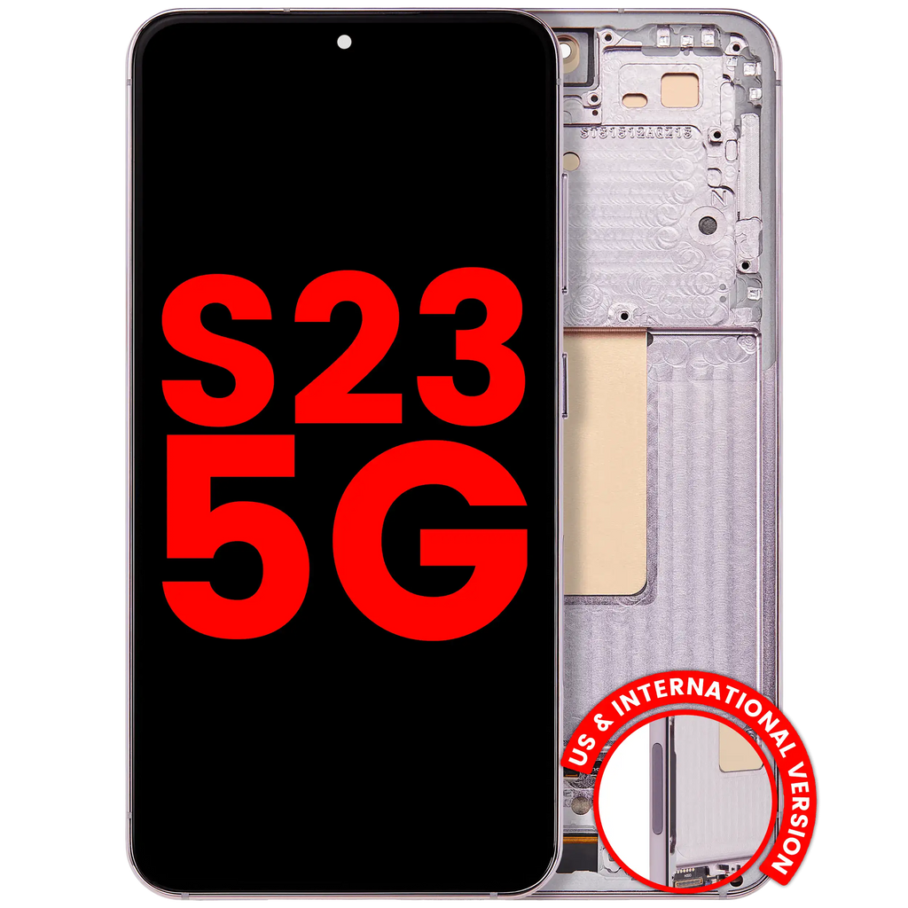 OLED-Display Rahmen Samsung S23 5G Pink/Lavender Aftermarket+
