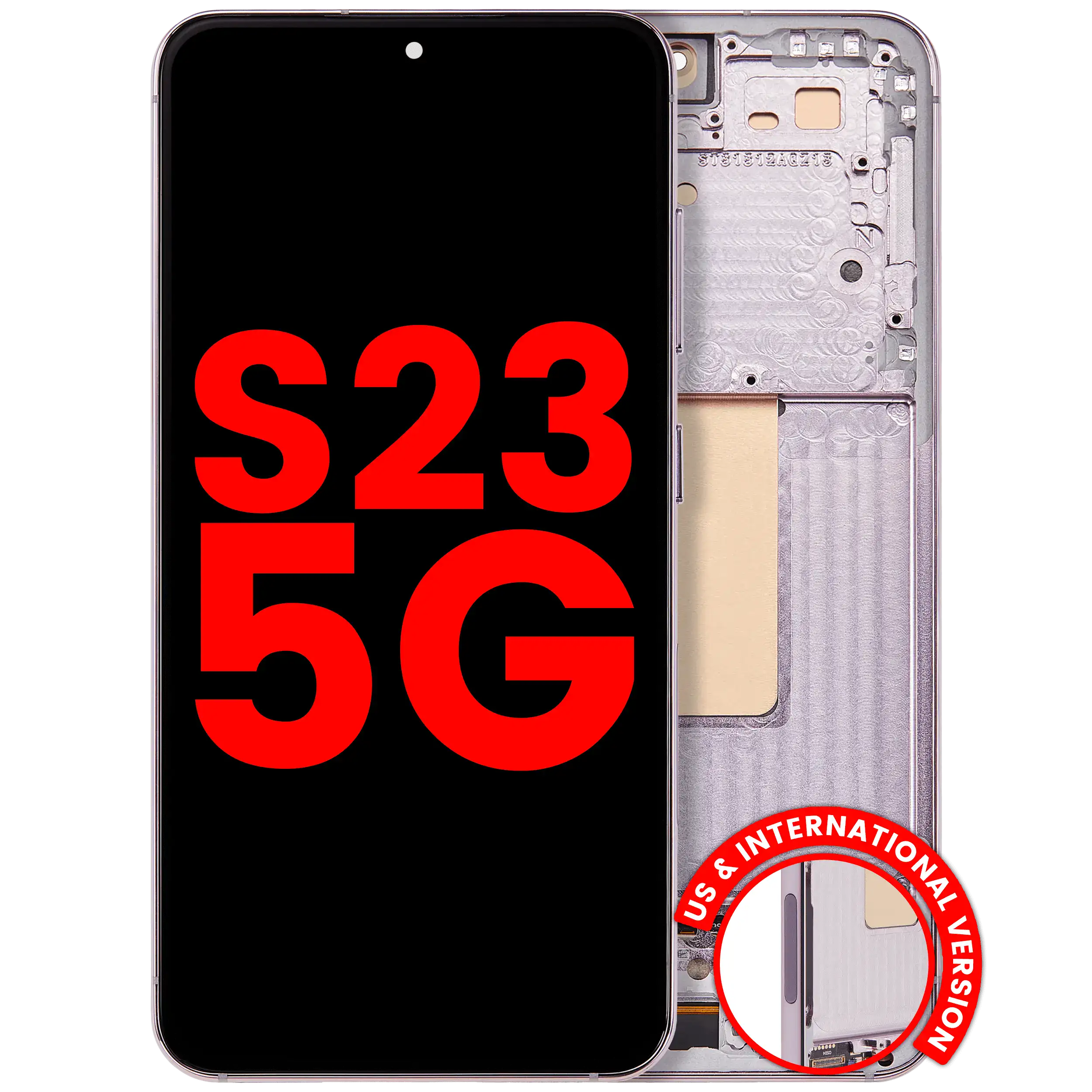 OLED-Display Rahmen Samsung S23 5G Pink/Lavender Aftermarket+