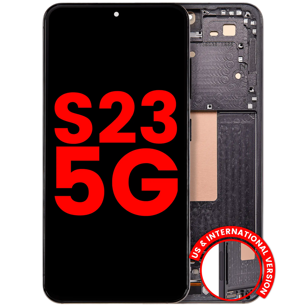OLED-Display m. Rahmen Samsung Galaxy S23 5G Phantom Black Aftermarket+