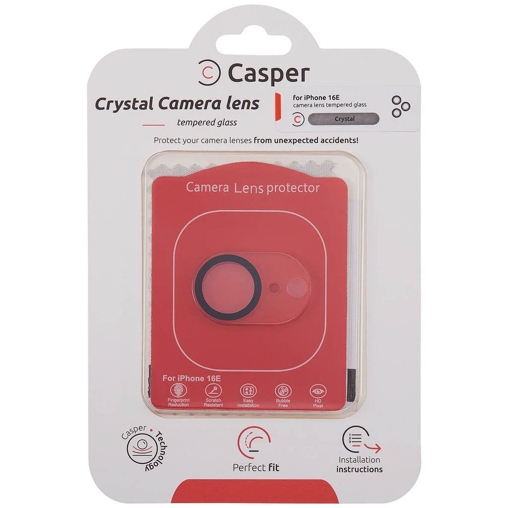 Casper Camera Lens Protector for iPhone 16e (Crystal Full Cover)