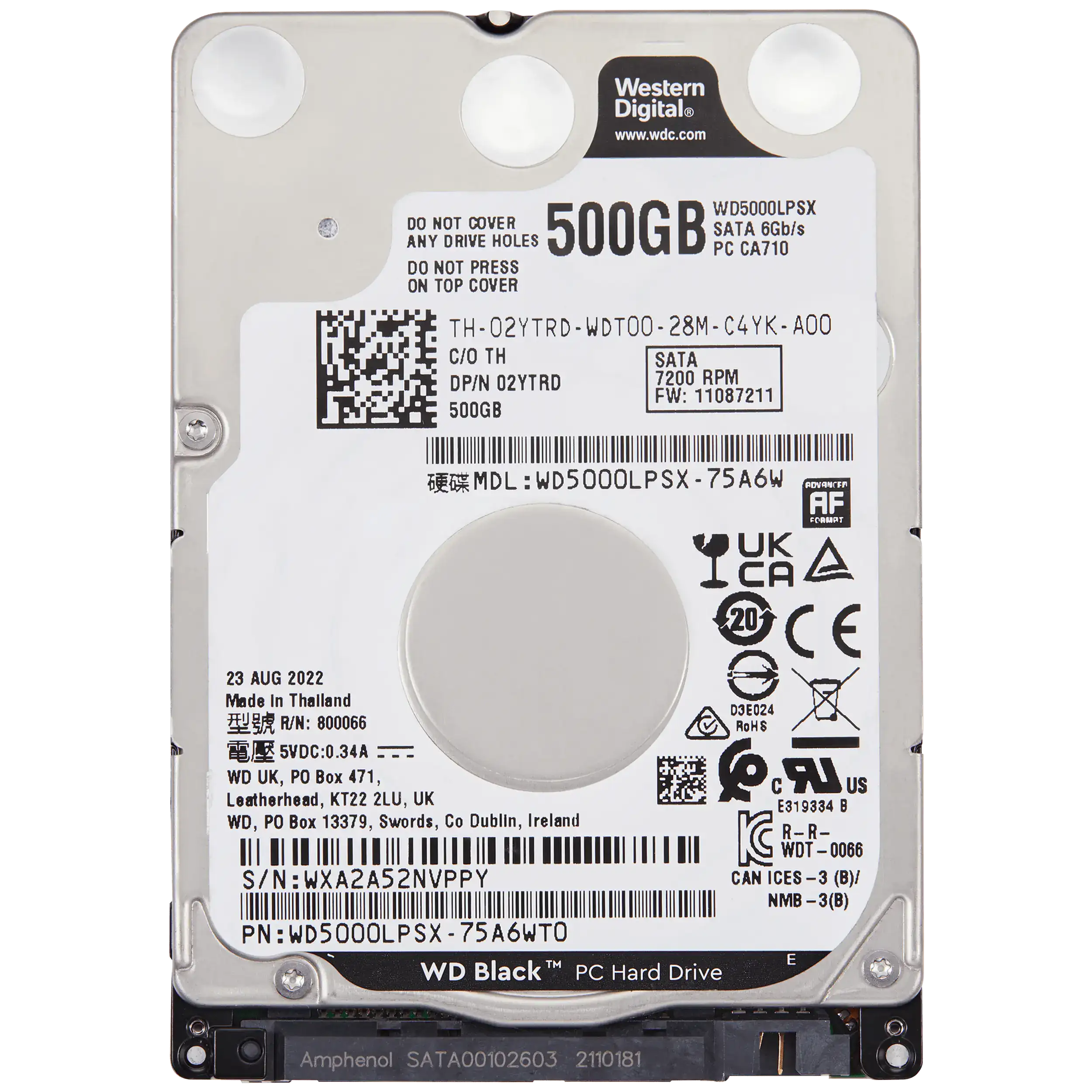 WD5000LPVX 2.5" Internal HDD (500GB) for PCs, Xbox One X and Xbox One S