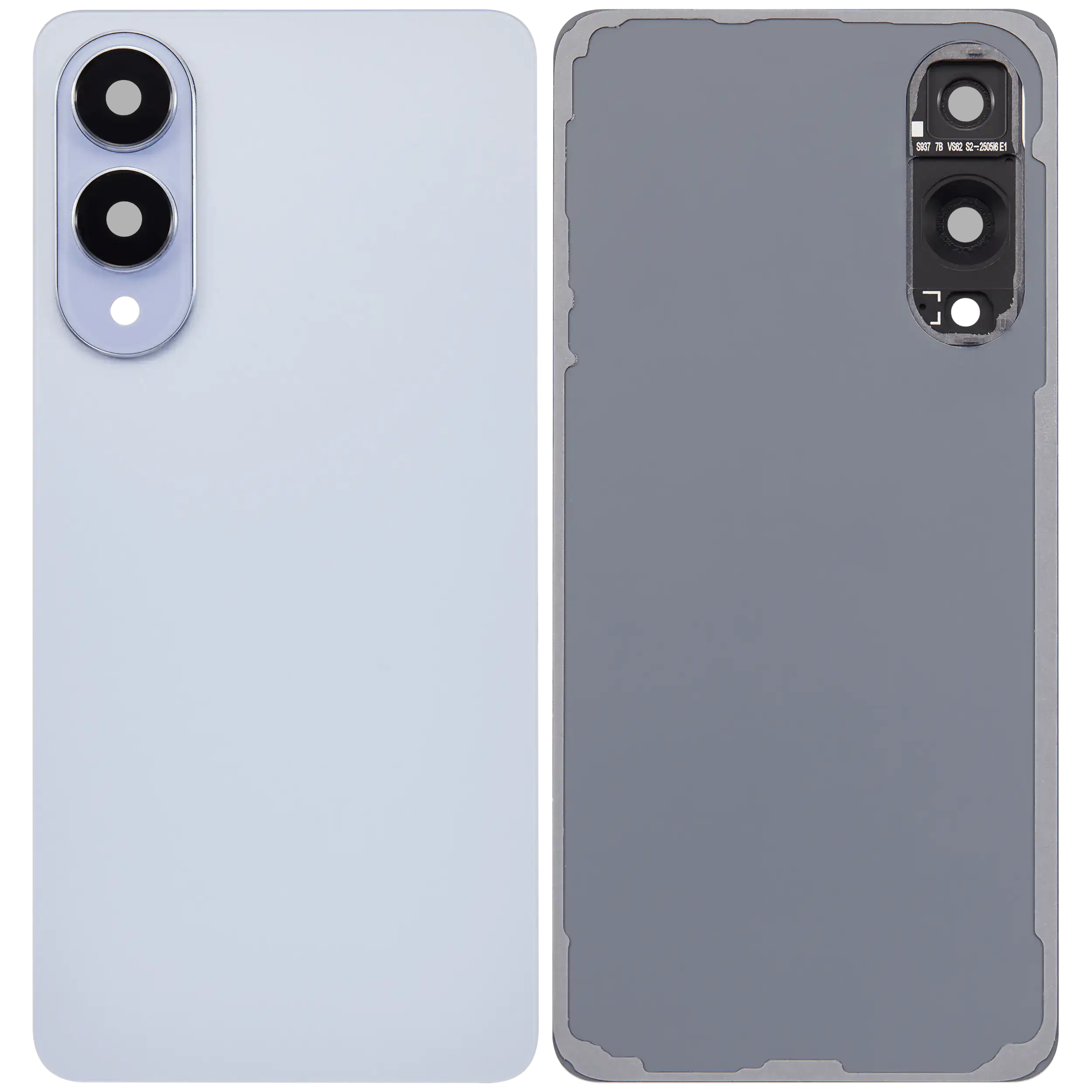 Backcover Glass mit Camera Lens für Samsung Galaxy S25 Edge (ohne Logo) (Aftermarket Plus) (Titanium Icyblue)