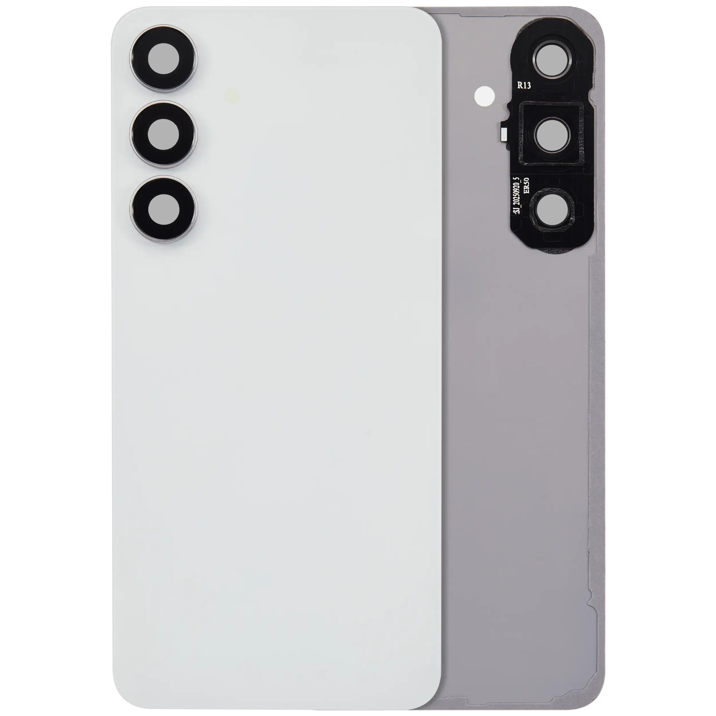 Backcover Glass mit Camera Lens für Samsung Galaxy S25 FE (ohne Logo) (Aftermarket Plus) (Weiß)