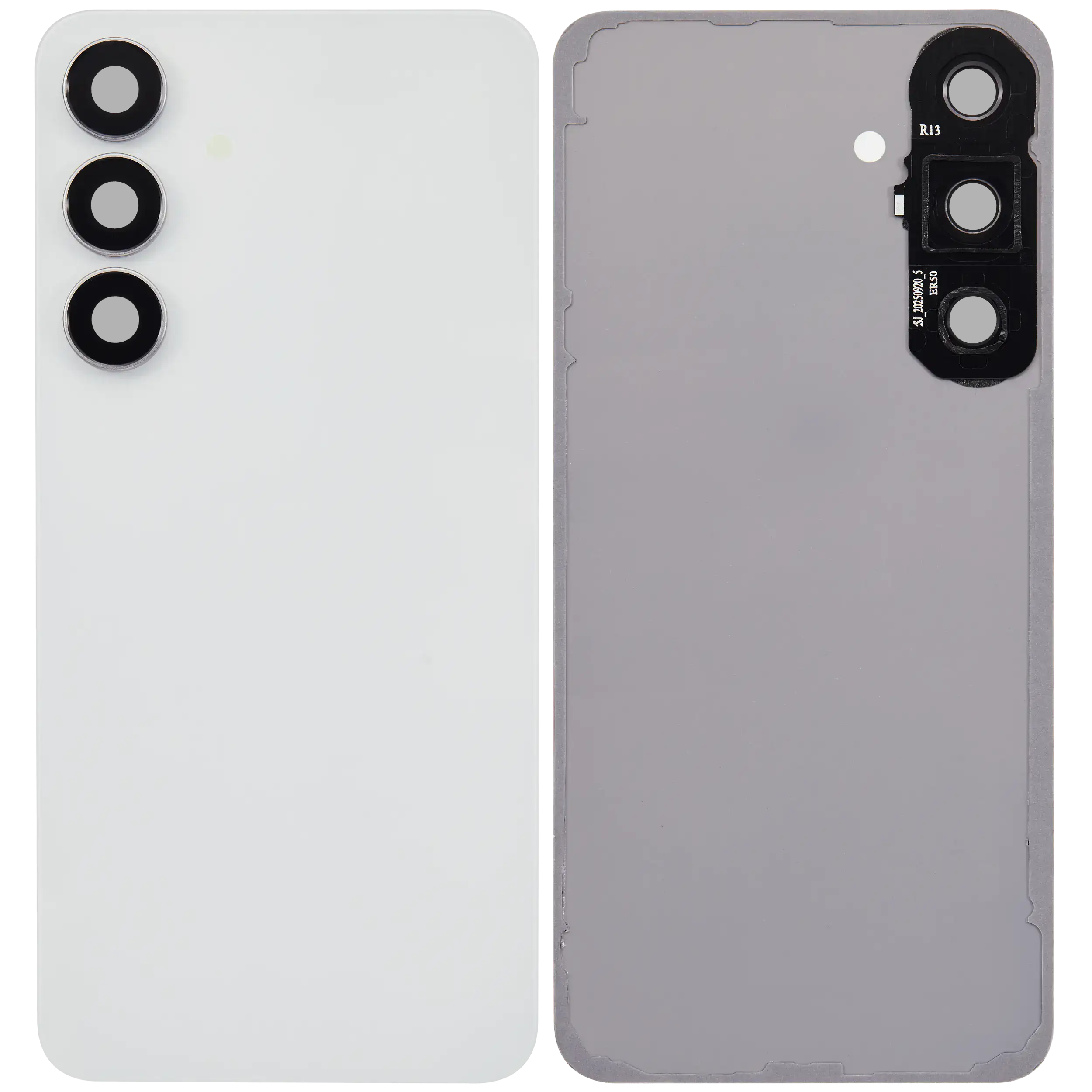 Backcover Glass mit Camera Lens für Samsung Galaxy S25 FE (ohne Logo) (Aftermarket Plus) (Weiß)