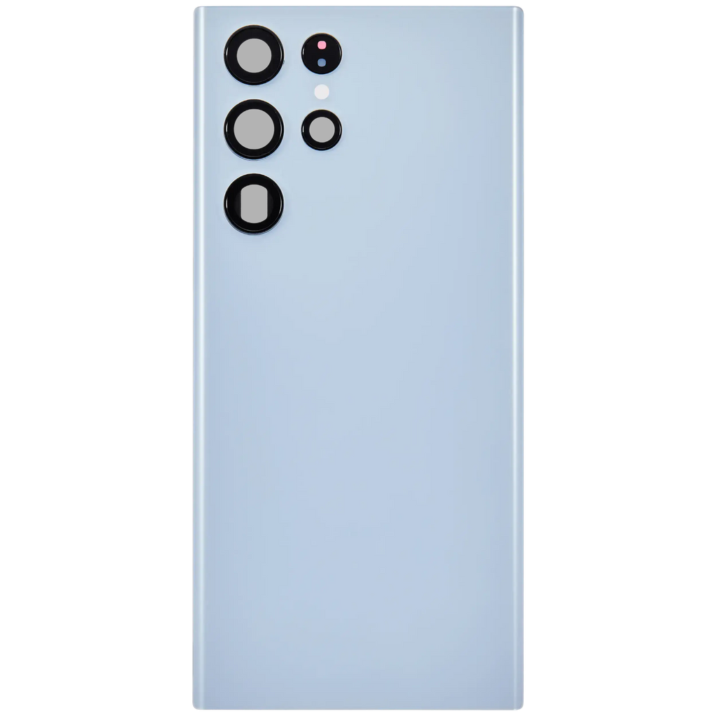 Backcover Glass mit Camera Lens für Samsung Galaxy S22 Ultra 5G (ohne Logo) (Aftermarket Plus) (Sky Blue)