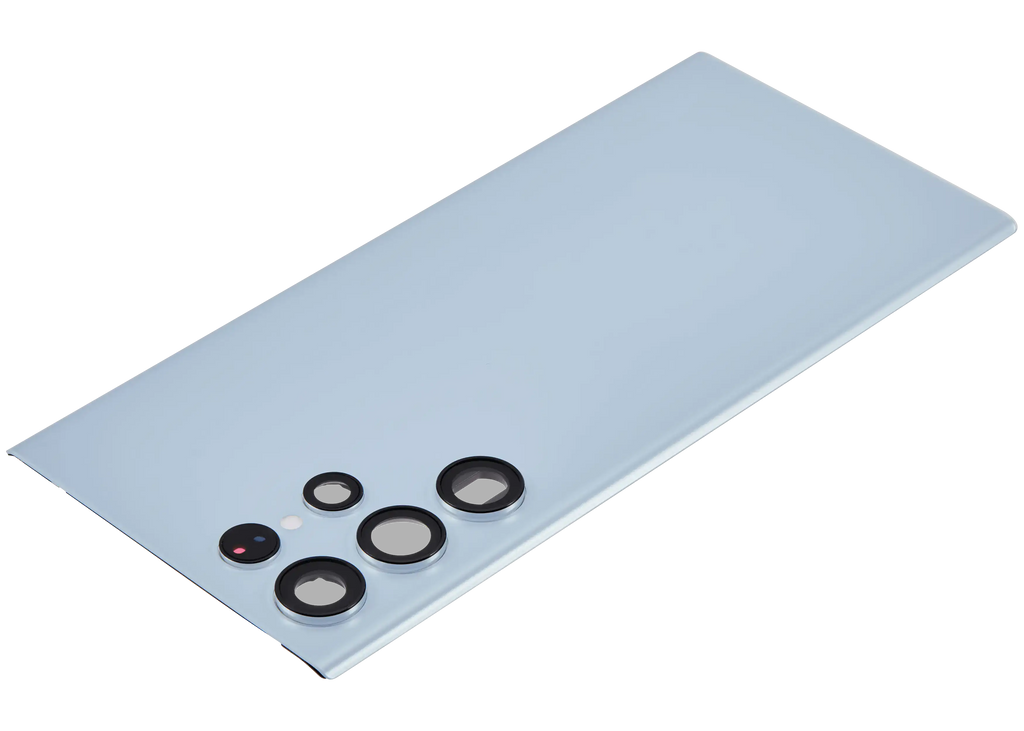 Backcover Glass mit Camera Lens für Samsung Galaxy S22 Ultra 5G (ohne Logo) (Aftermarket Plus) (Sky Blue)