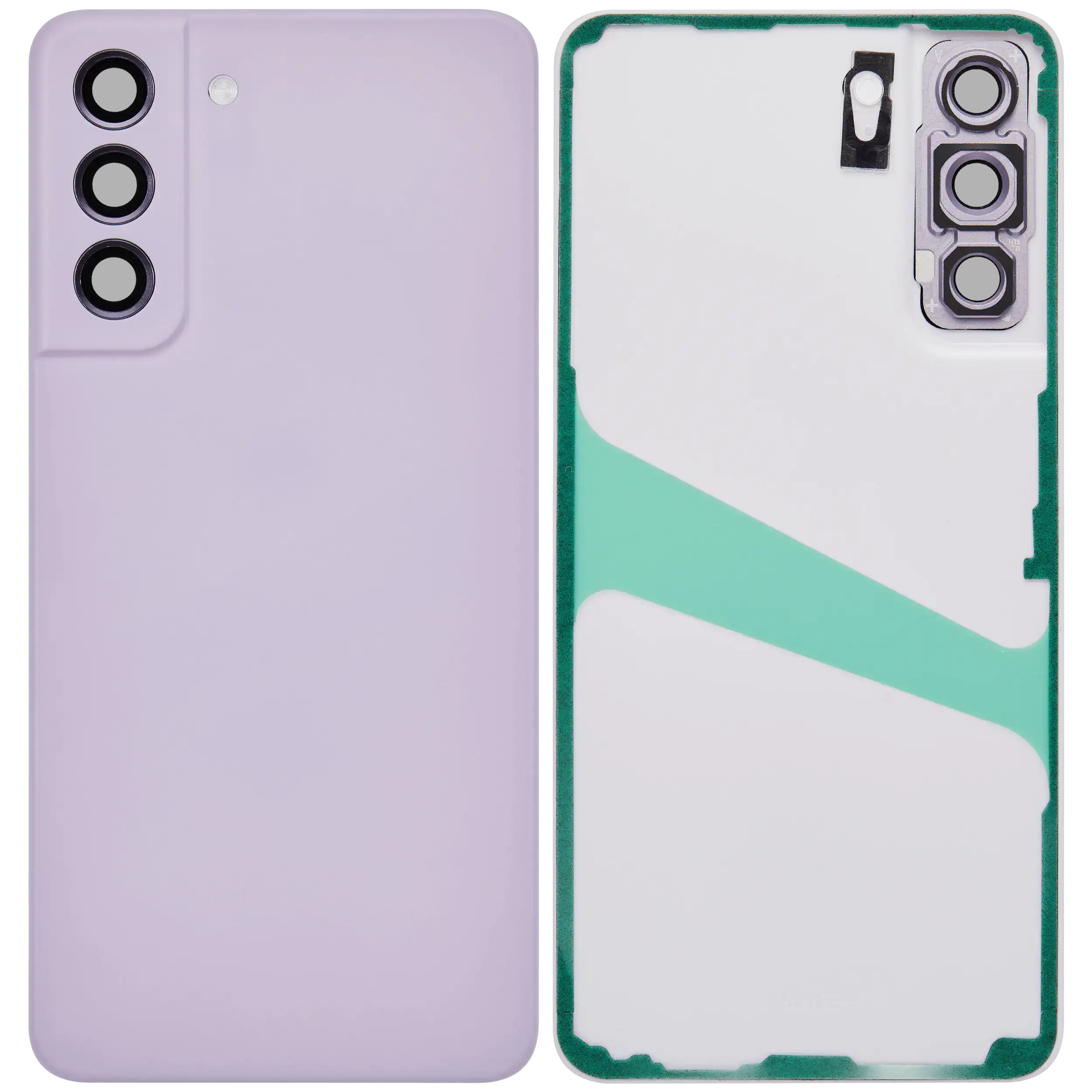 Backcover Glass mit Camera Lens für Samsung Galaxy S21 FE 5G (ohne Logo) (Aftermarket Plus) (Lavender)