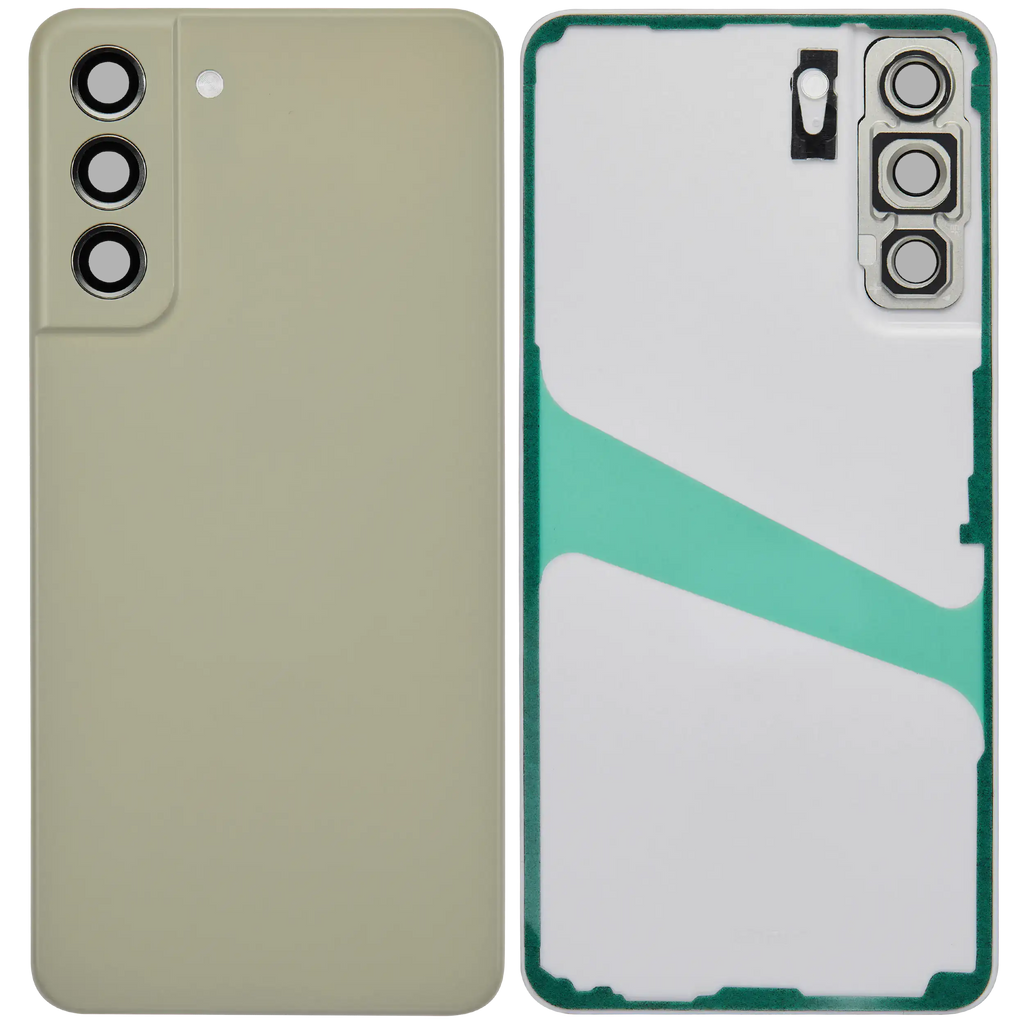Backcover Glass mit Camera Lens für Samsung Galaxy S21 FE 5G (ohne Logo) (Aftermarket Plus) (Olive)
