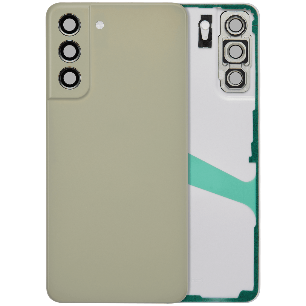 Backcover Glass mit Camera Lens für Samsung Galaxy S21 FE 5G (ohne Logo) (Aftermarket Plus) (Olive)