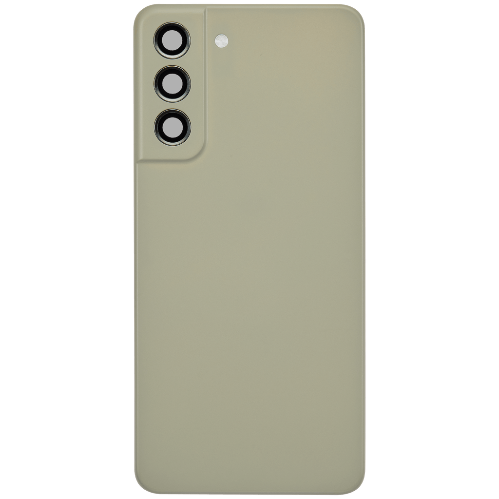 Backcover Glass mit Camera Lens für Samsung Galaxy S21 FE 5G (ohne Logo) (Aftermarket Plus) (Olive)