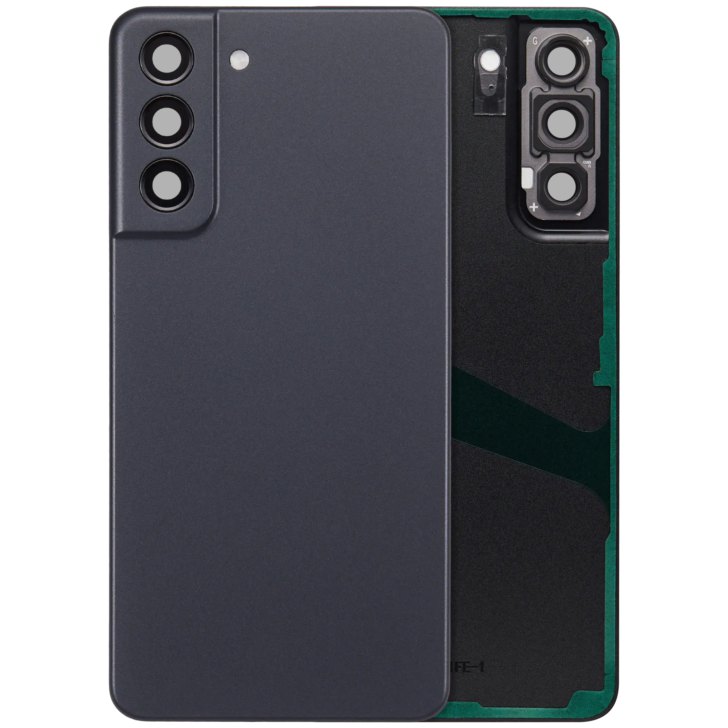 Backcover Glass mit Camera Lens für Samsung Galaxy S21 FE 5G (ohne Logo) (Aftermarket Plus) (Graphite)