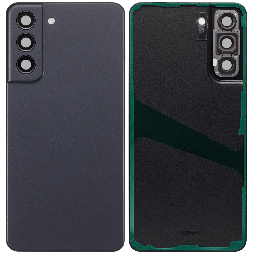 Backcover Glass mit Camera Lens für Samsung Galaxy S21 FE 5G (ohne Logo) (Aftermarket Plus) (Graphite)