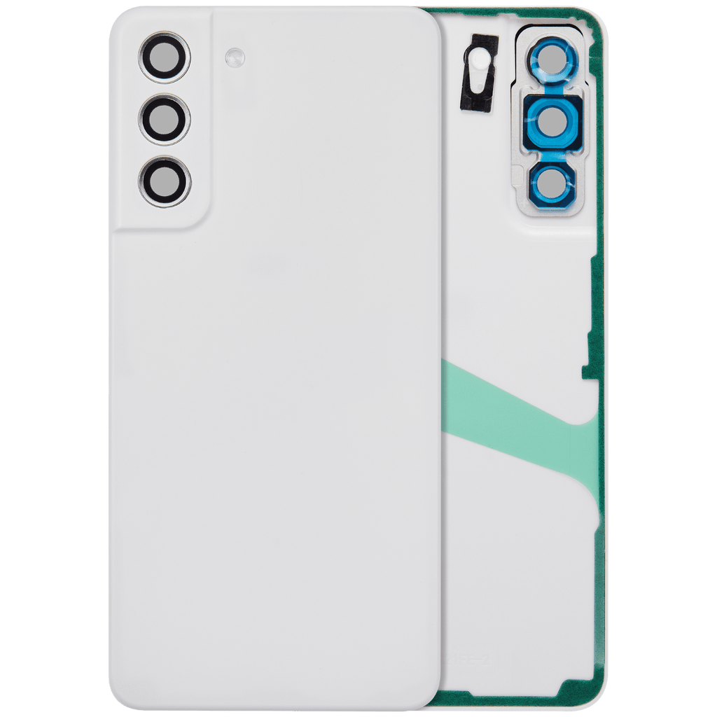 Backcover Glass mit Camera Lens für Samsung Galaxy S21 FE 5G (ohne Logo) (Aftermarket Plus) (Weiß)
