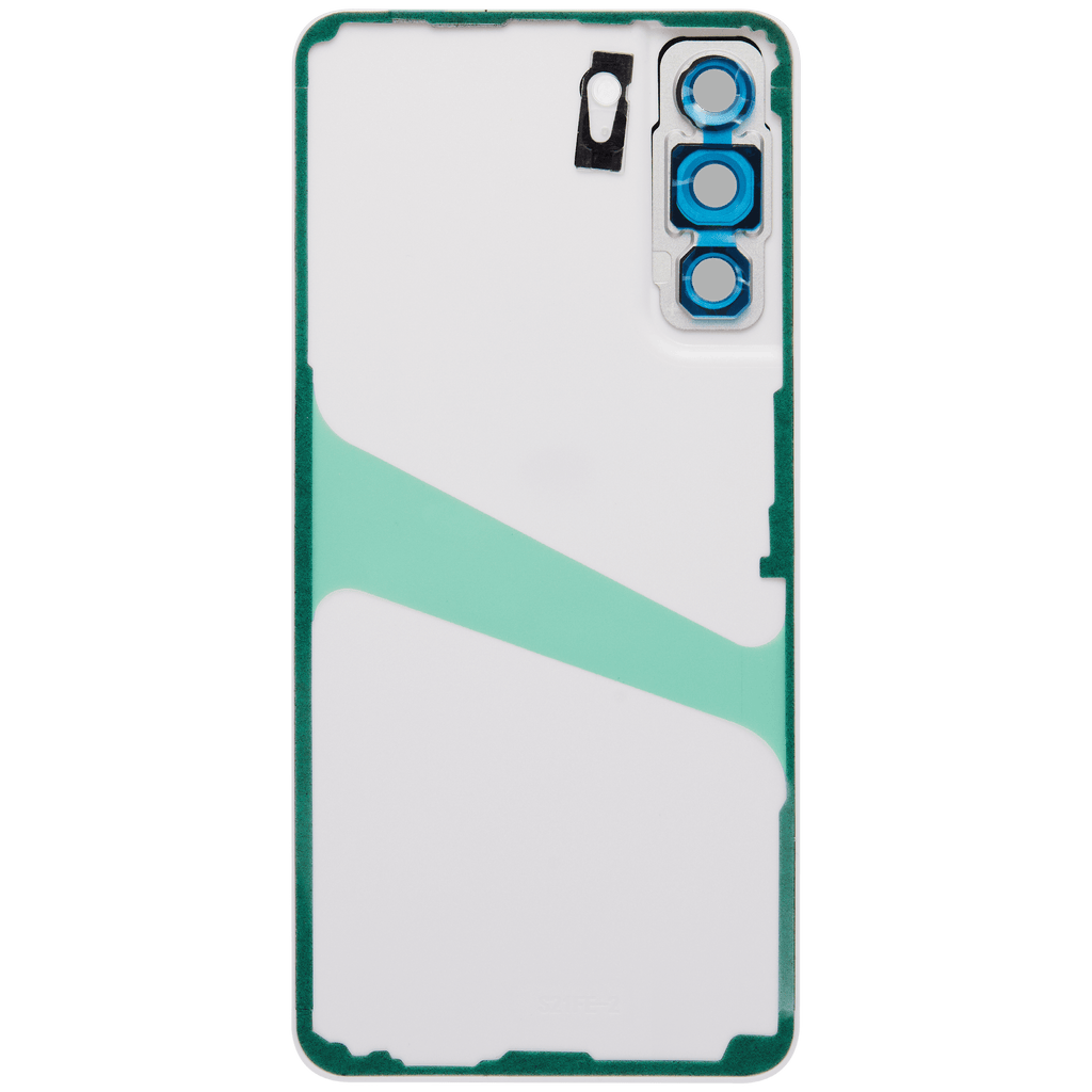Backcover Glass mit Camera Lens für Samsung Galaxy S21 FE 5G (ohne Logo) (Aftermarket Plus) (Weiß)