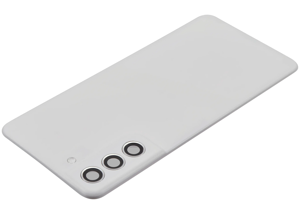 Backcover Glass mit Camera Lens für Samsung Galaxy S21 FE 5G (ohne Logo) (Aftermarket Plus) (Weiß)