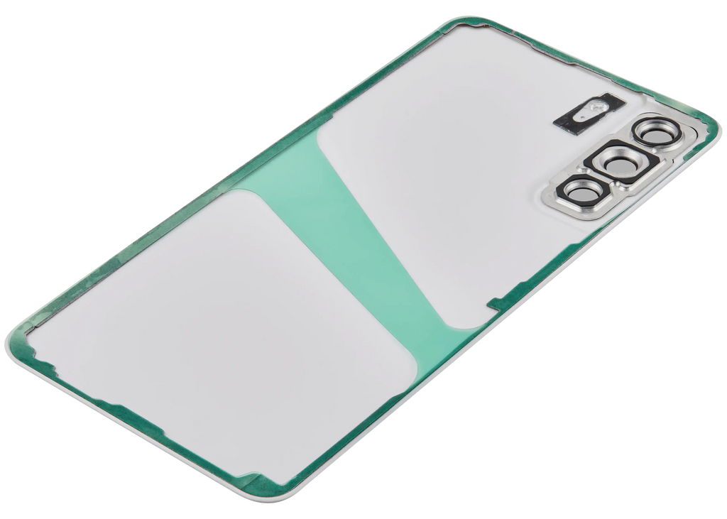 Backcover Glass mit Camera Lens für Samsung Galaxy S21 FE 5G (ohne Logo) (Aftermarket Plus) (Weiß)