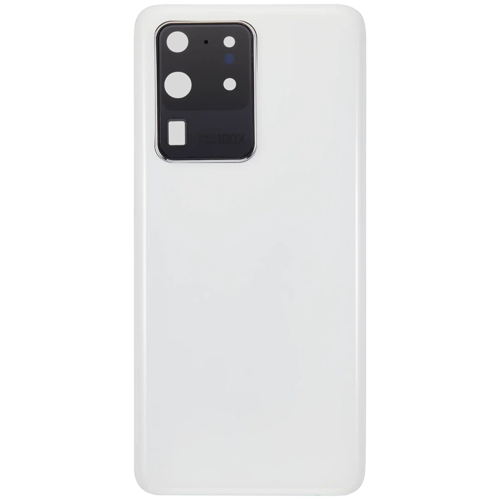 Backcover Glass mit Camera Lens für Samsung Galaxy S20 Ultra 5G (ohne Logo) (Aftermarket Plus) (Cloud White)