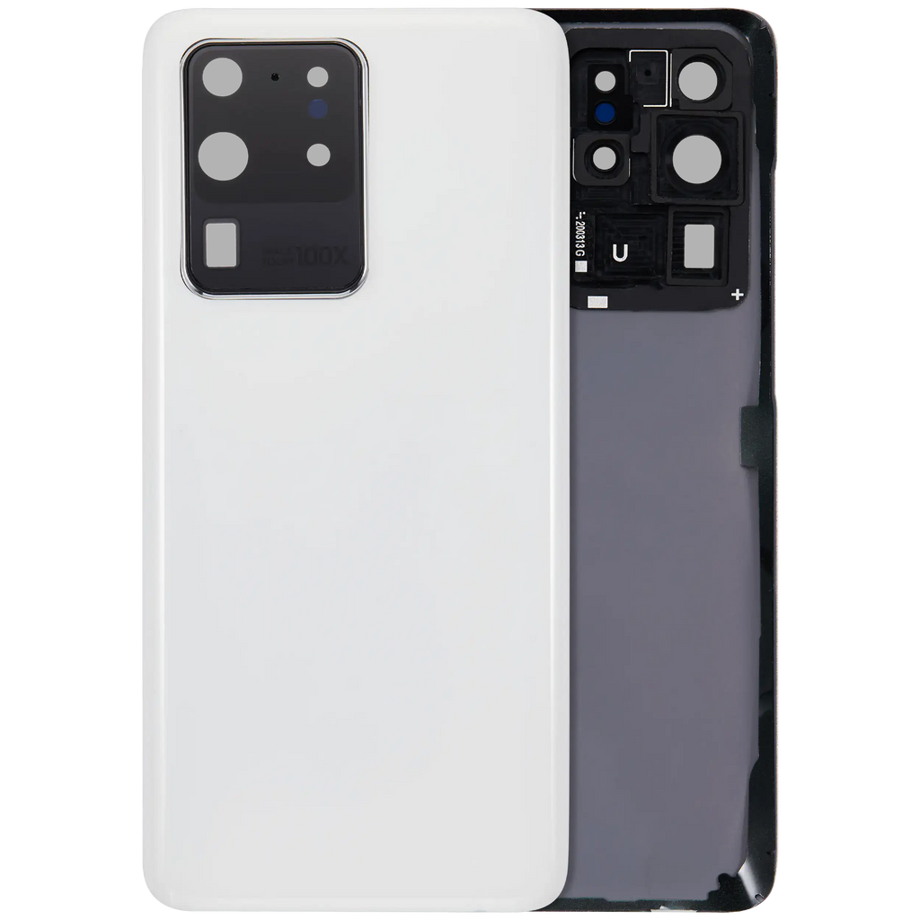 Backcover Glass mit Camera Lens für Samsung Galaxy S20 Ultra 5G (ohne Logo) (Aftermarket Plus) (Cloud White)