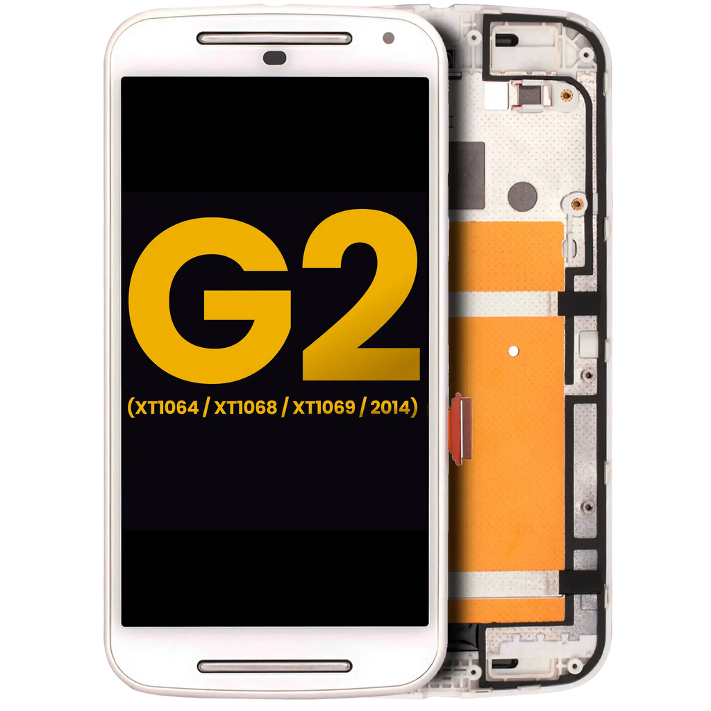 Motorola Moto G2 (2014) LCD-Display mit Rahmen Weiß Refurbished