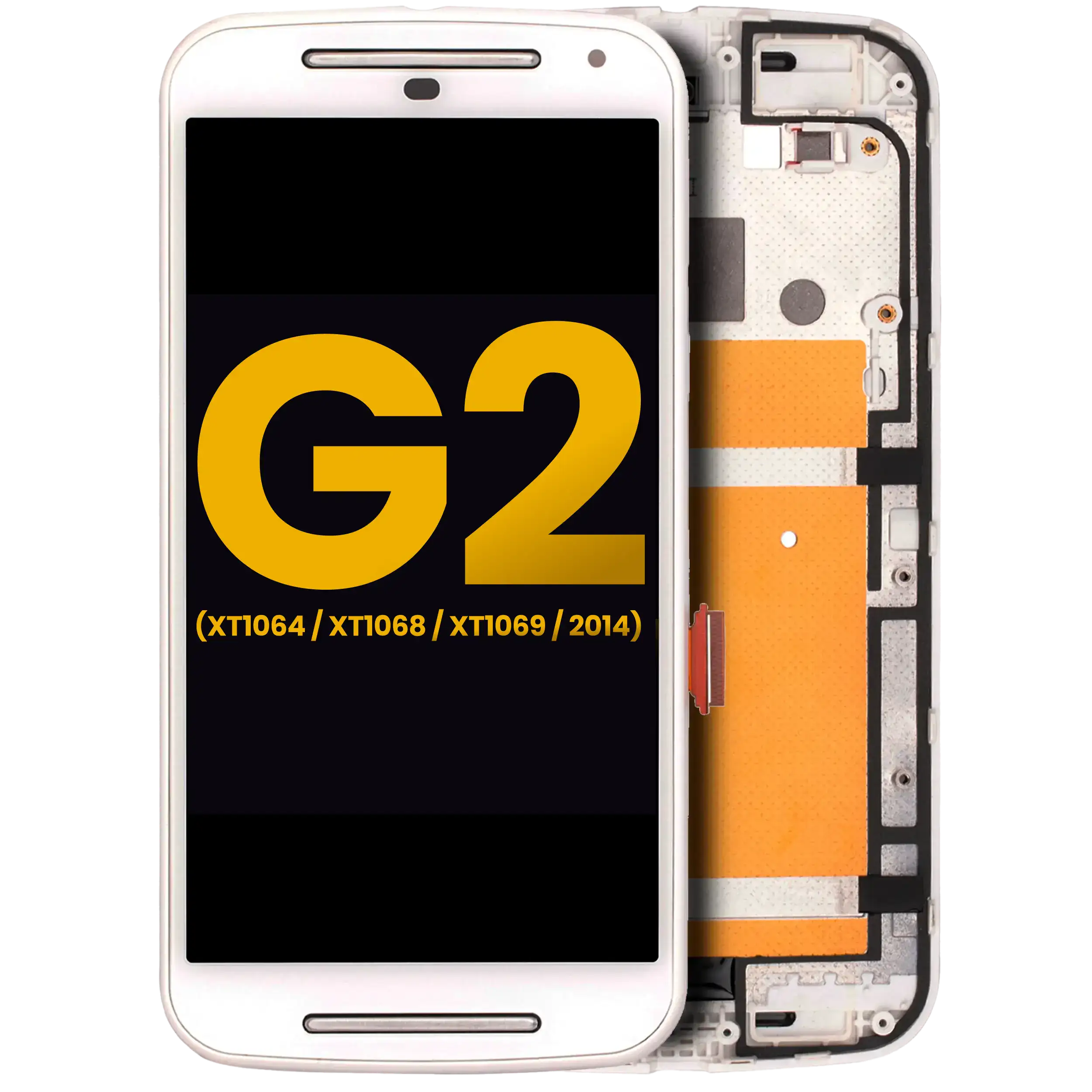 Motorola Moto G2 (2014) LCD-Display mit Rahmen Weiß Refurbished