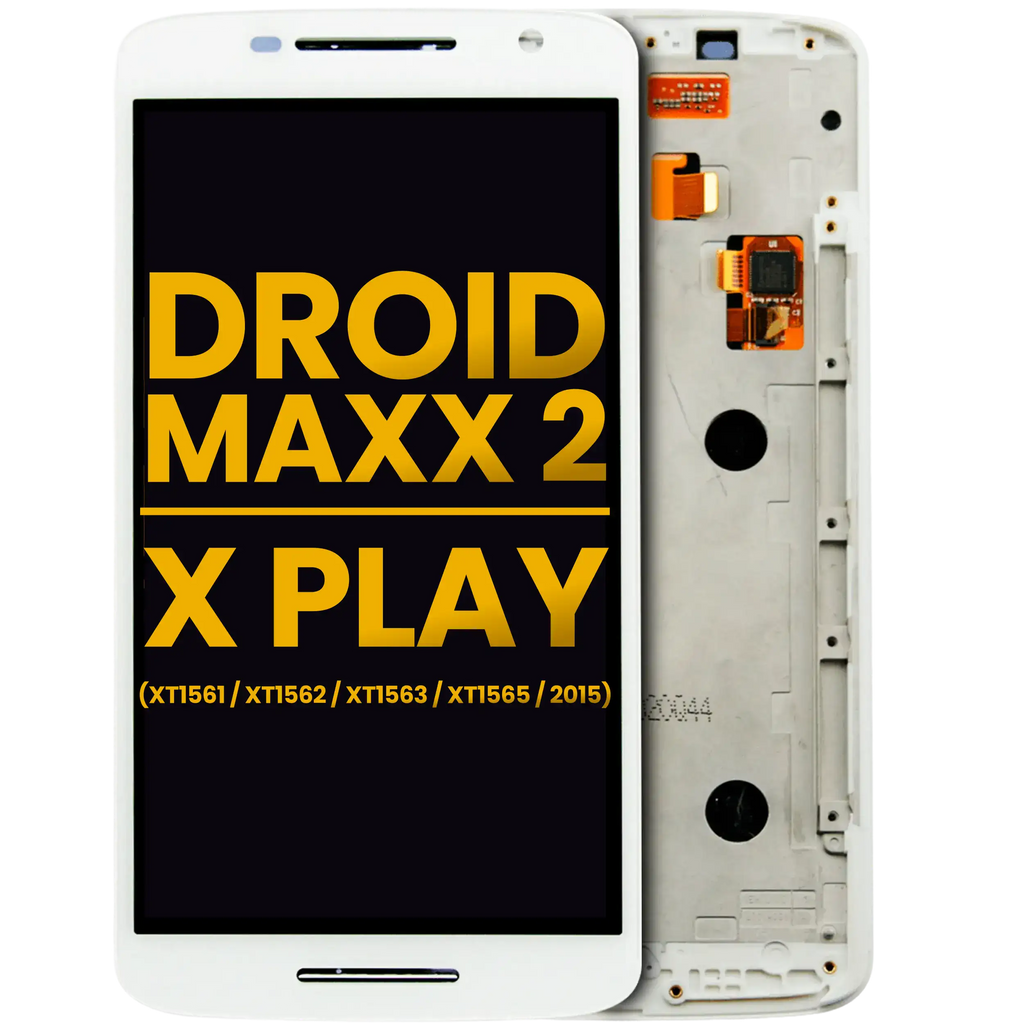 LCD-Display m. Rahmen f. Droid Maxx 2 & Moto X Play (Refurb., Weiß)