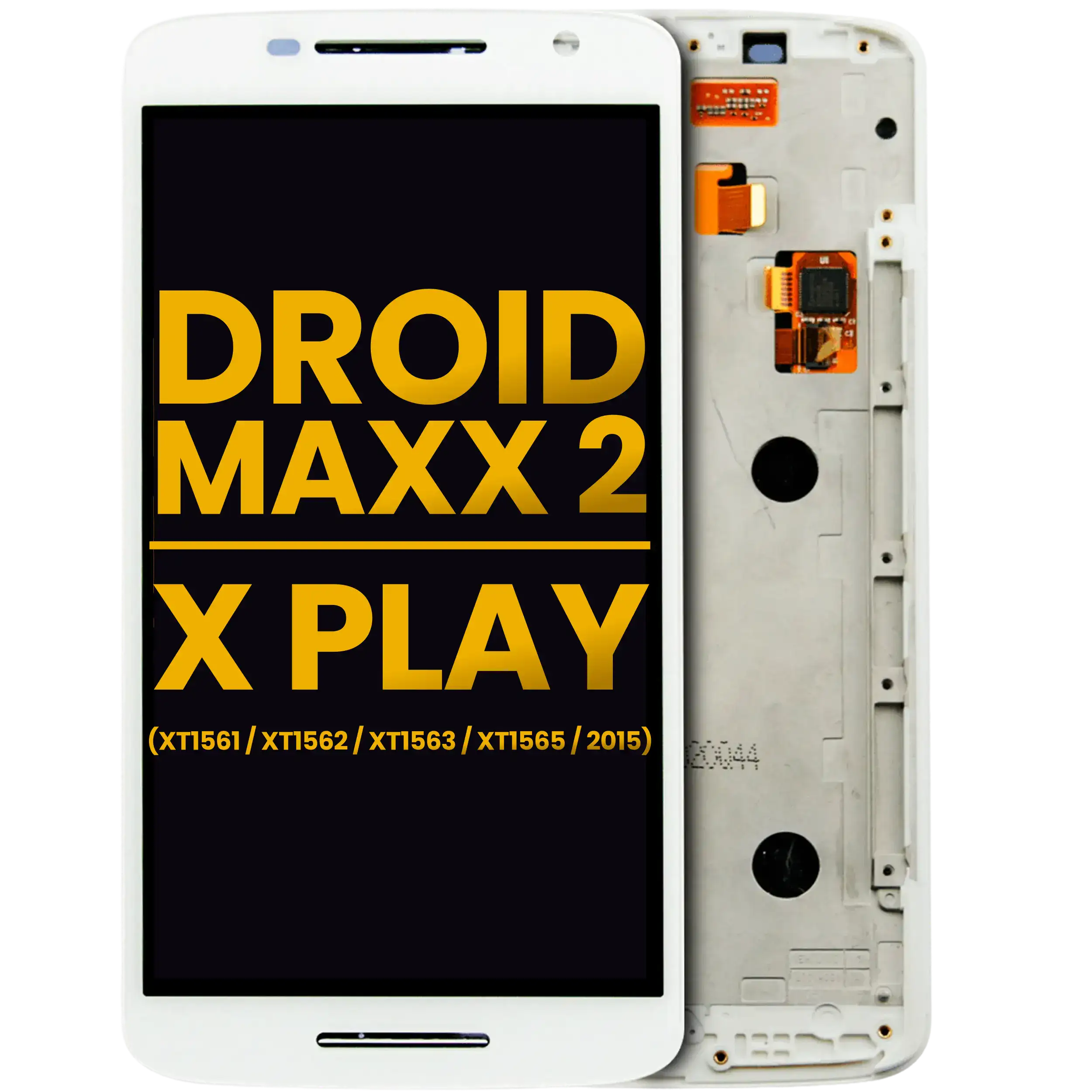 LCD-Display m. Rahmen f. Droid Maxx 2 & Moto X Play (Refurb., Weiß)