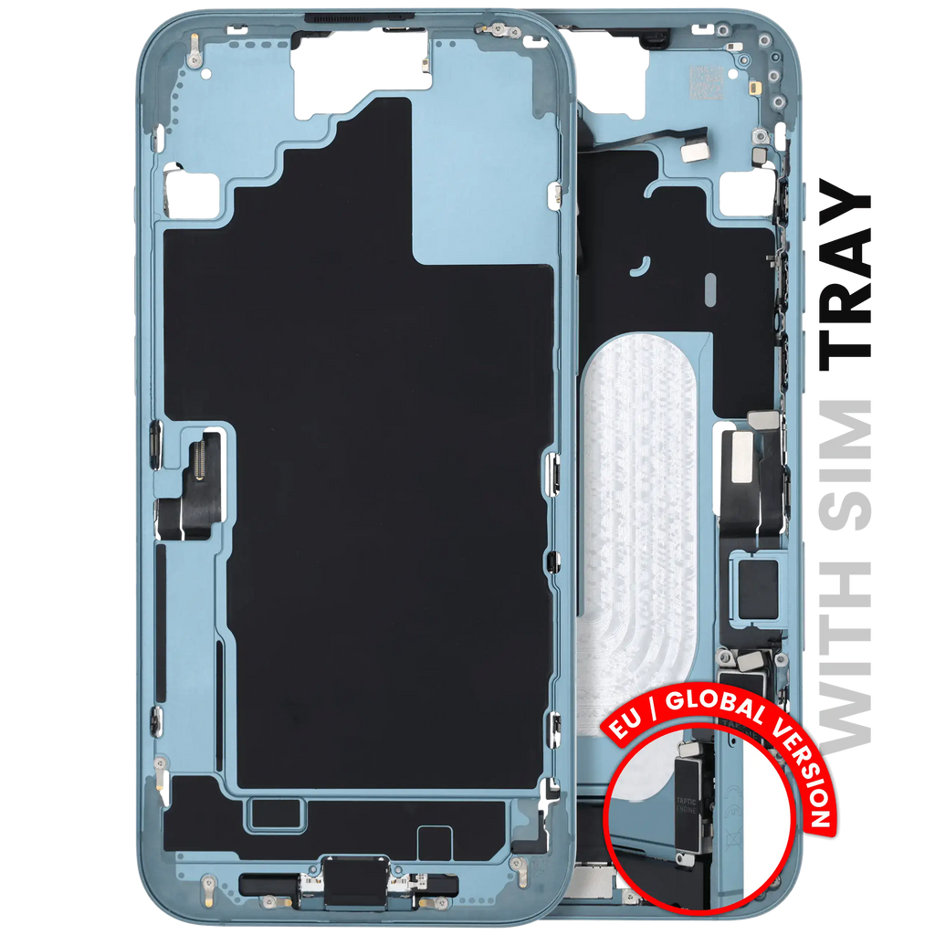 Midframe/Frame with Charging Port Flex and Small Parts for iPhone 16 Plus (EU / Global Version) (Used OEM Removal, Quality B) (Teal)