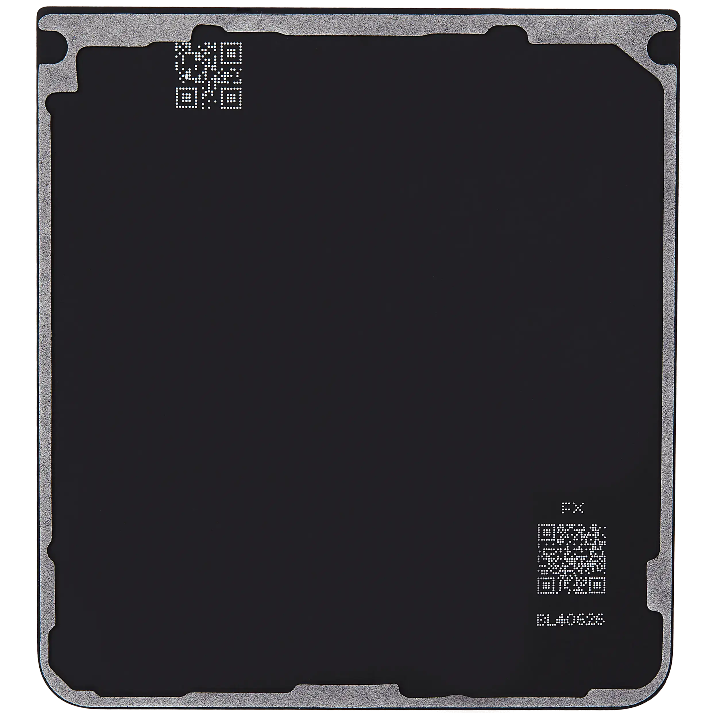 Bottom Backcover Glass für Samsung Galaxy Z Flip 7 5G (F766) (ohne Logo) (Aftermarket Plus) (Jet Black)