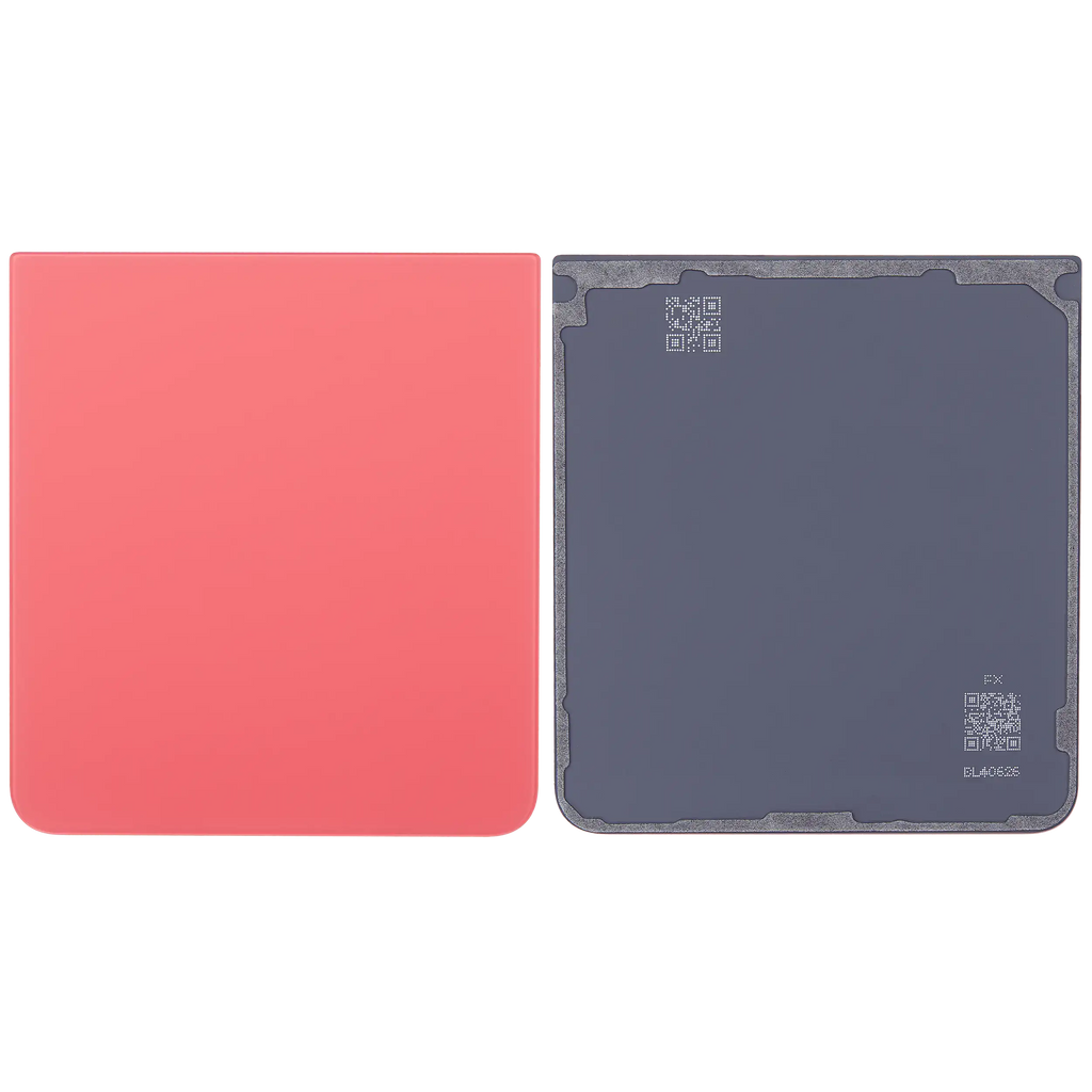 Bottom Backcover Glass für Samsung Galaxy Z Flip 7 5G (F766) (ohne Logo) (Aftermarket Plus) (Coral Rot)