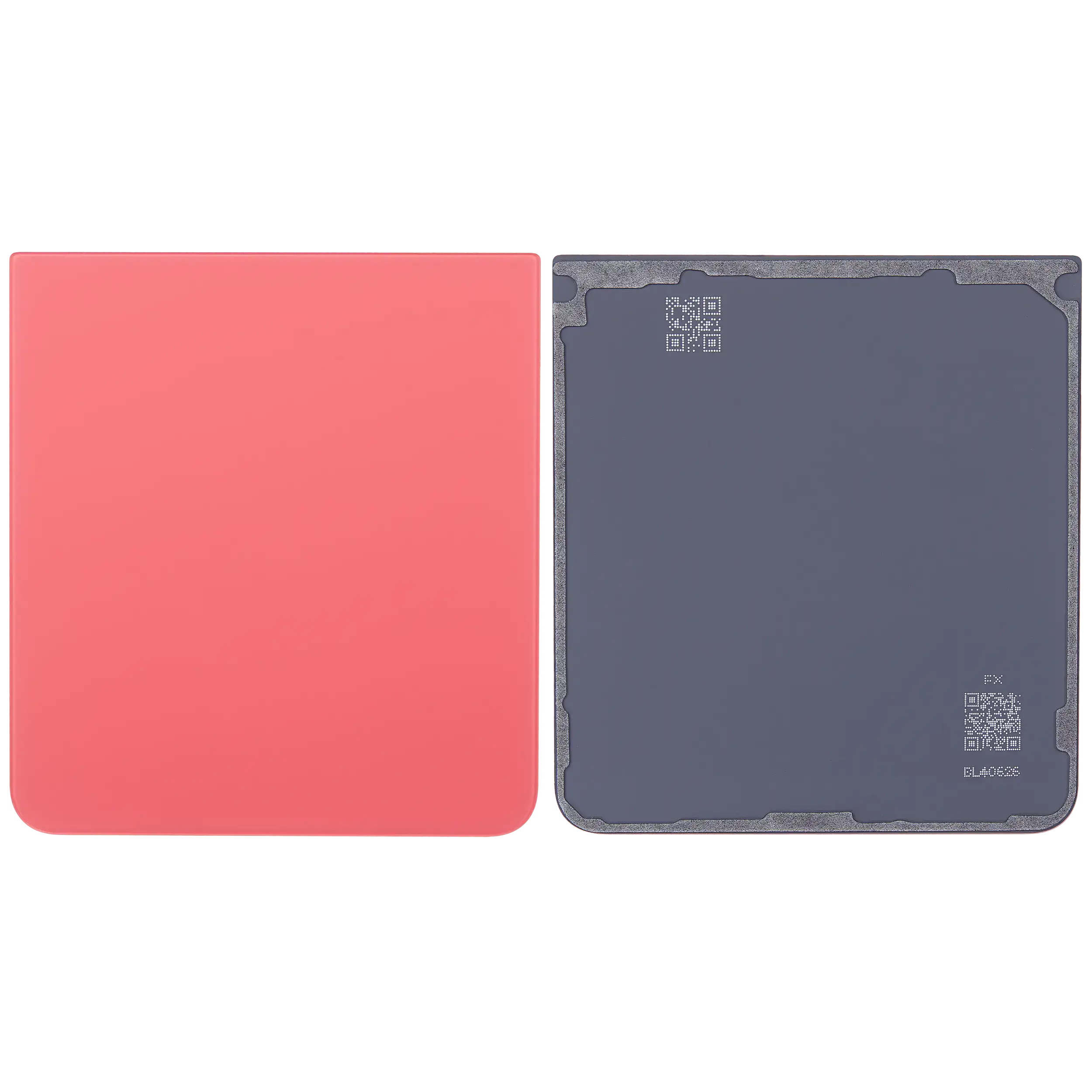 Bottom Backcover Glass für Samsung Galaxy Z Flip 7 5G (F766) (ohne Logo) (Aftermarket Plus) (Coral Rot)