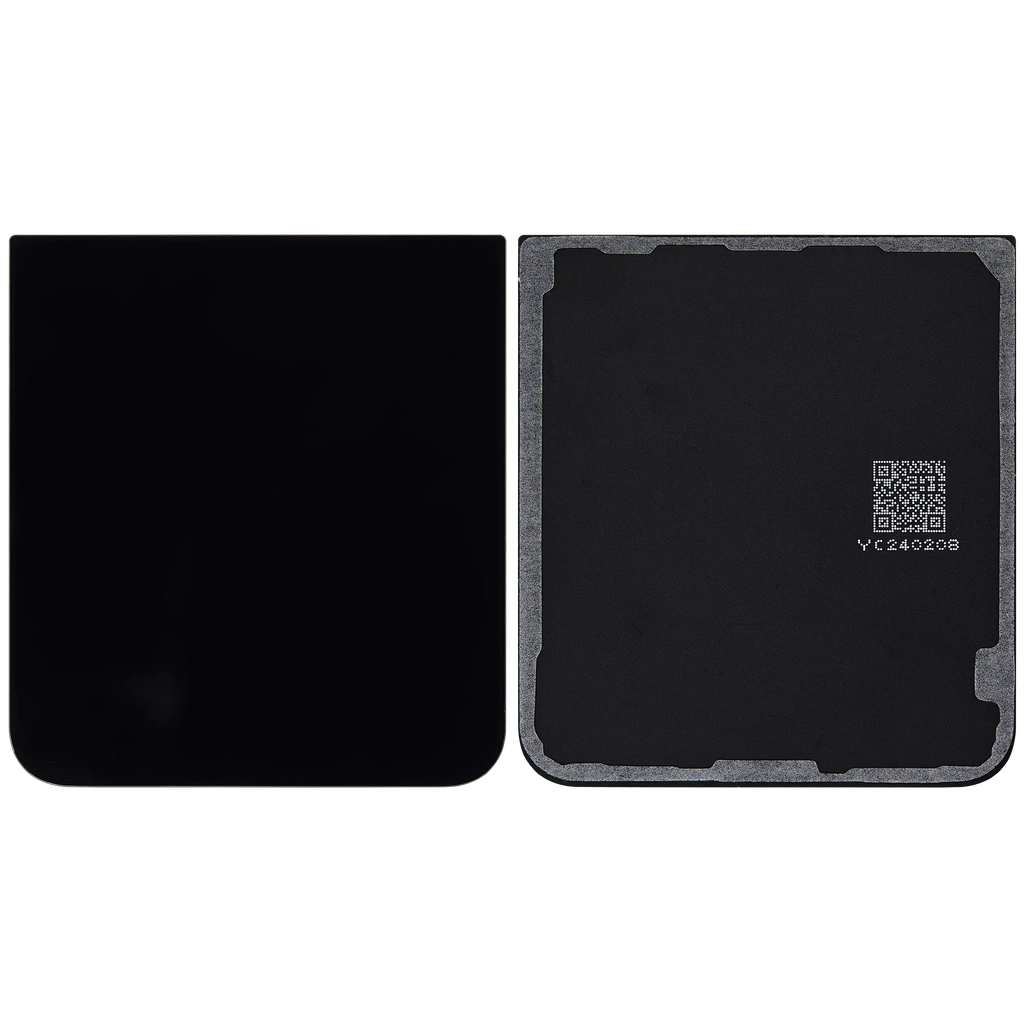 Bottom Backcover Glass für Samsung Galaxy Z Flip 7 FE 5G (F761) (ohne Logo) (Aftermarket Plus) (Schwarz)
