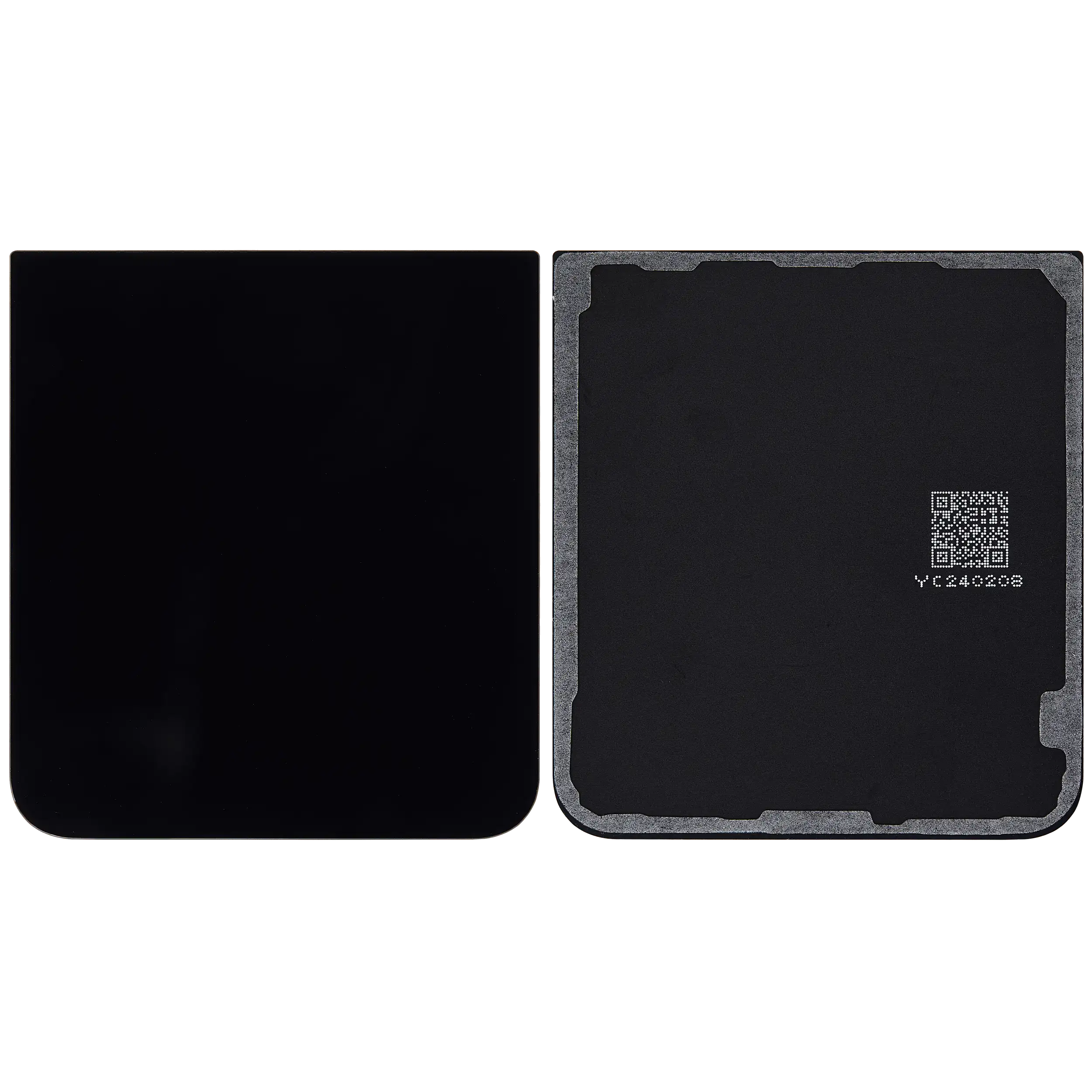 Bottom Backcover Glass für Samsung Galaxy Z Flip 7 FE 5G (F761) (ohne Logo) (Aftermarket Plus) (Schwarz)