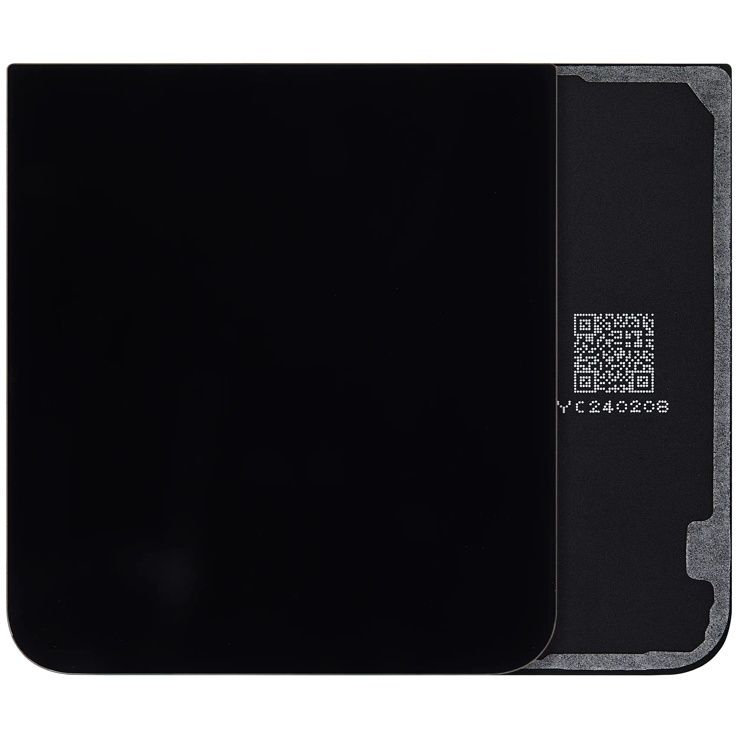 Bottom Backcover Glass für Samsung Galaxy Z Flip 7 FE 5G (F761) (ohne Logo) (Aftermarket Plus) (Schwarz)