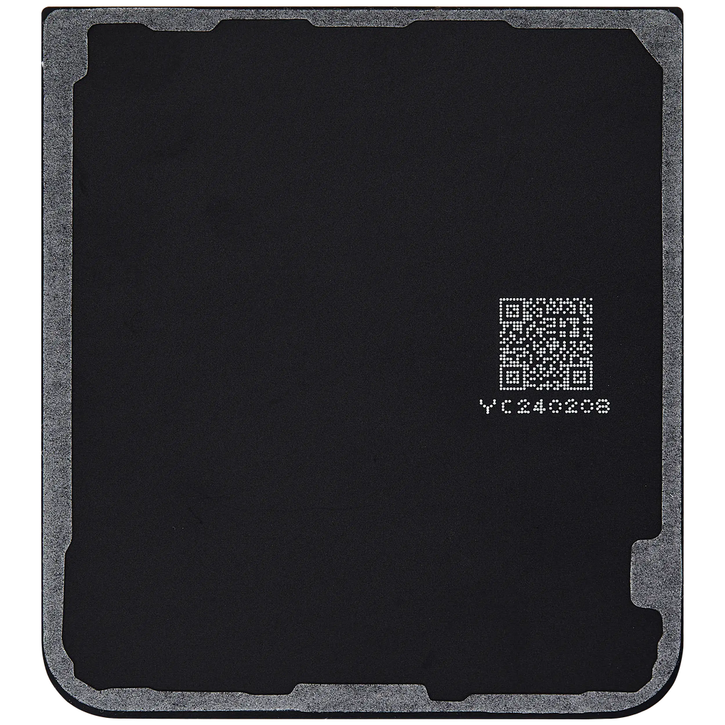 Bottom Backcover Glass für Samsung Galaxy Z Flip 7 FE 5G (F761) (ohne Logo) (Aftermarket Plus) (Schwarz)